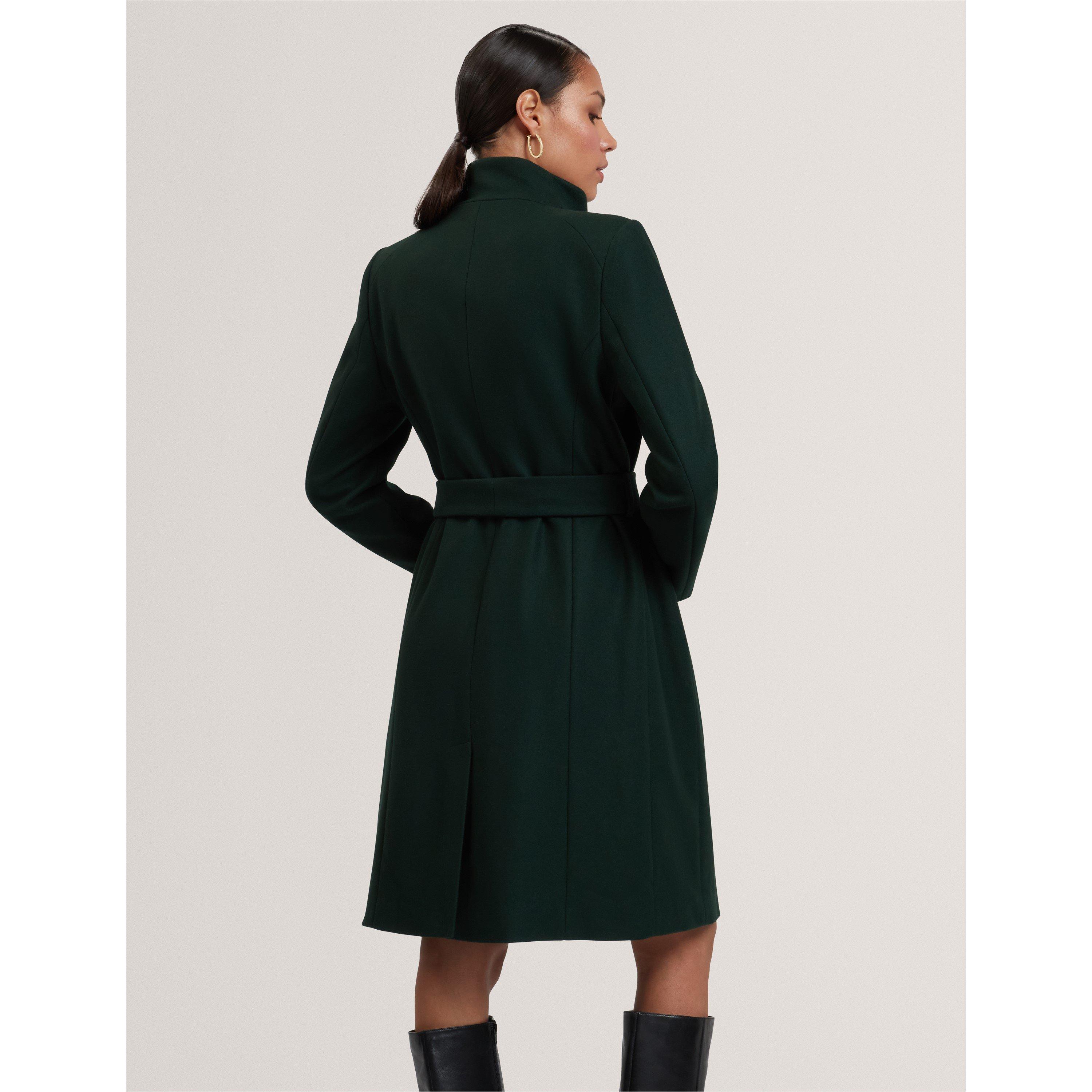 Rose Belted Midi Wool Long Sleeve Coat