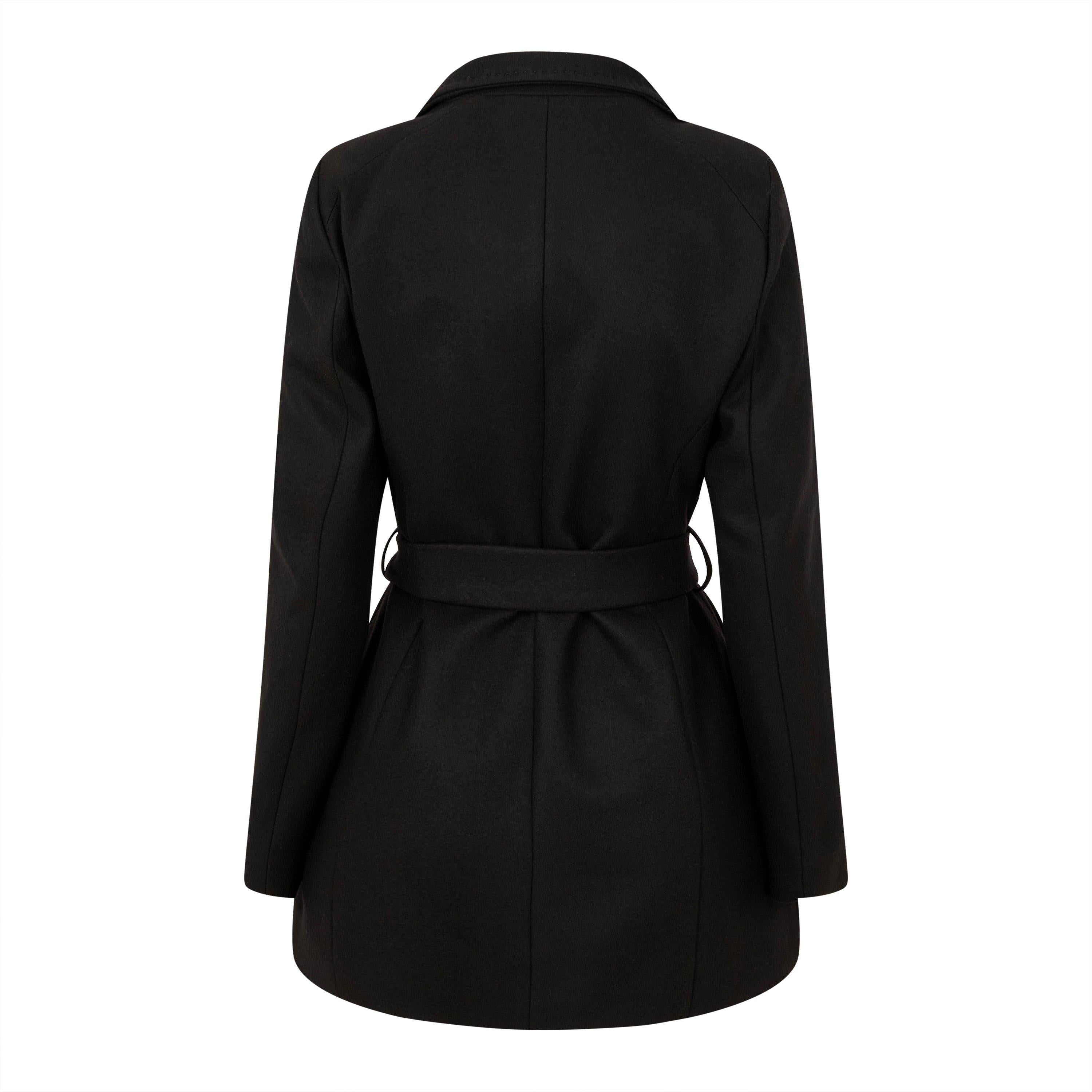 Wool Short Belted Overcoat