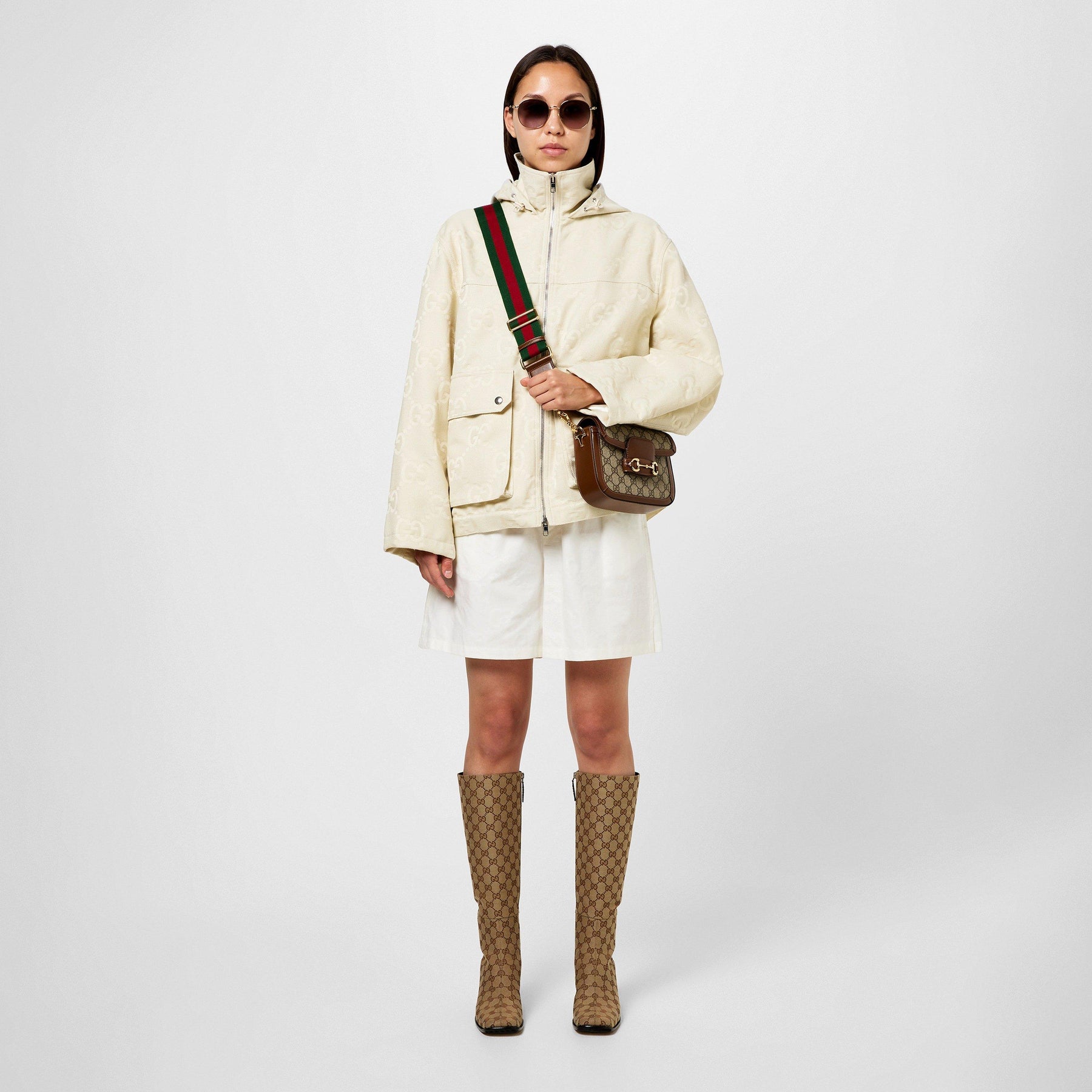 Women's Jumbo GG Canvas Cotton Puffer Jacket