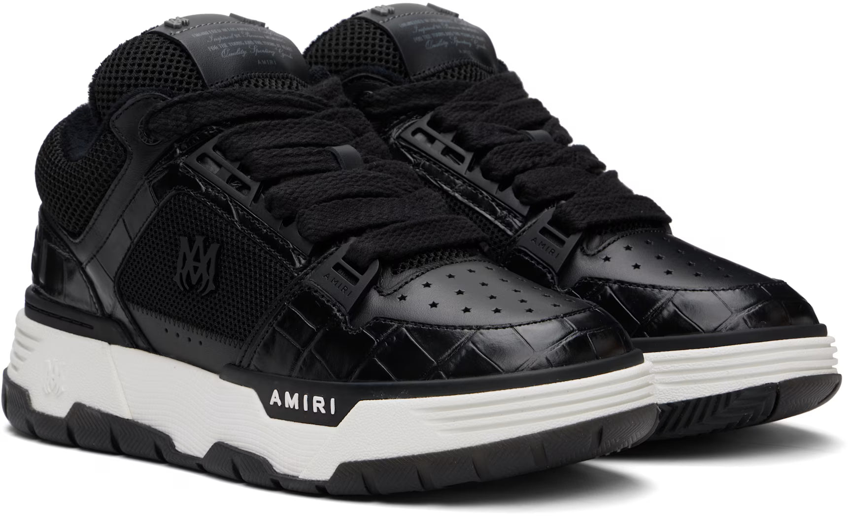 Black Croc Debossed MA-1 Sneakers