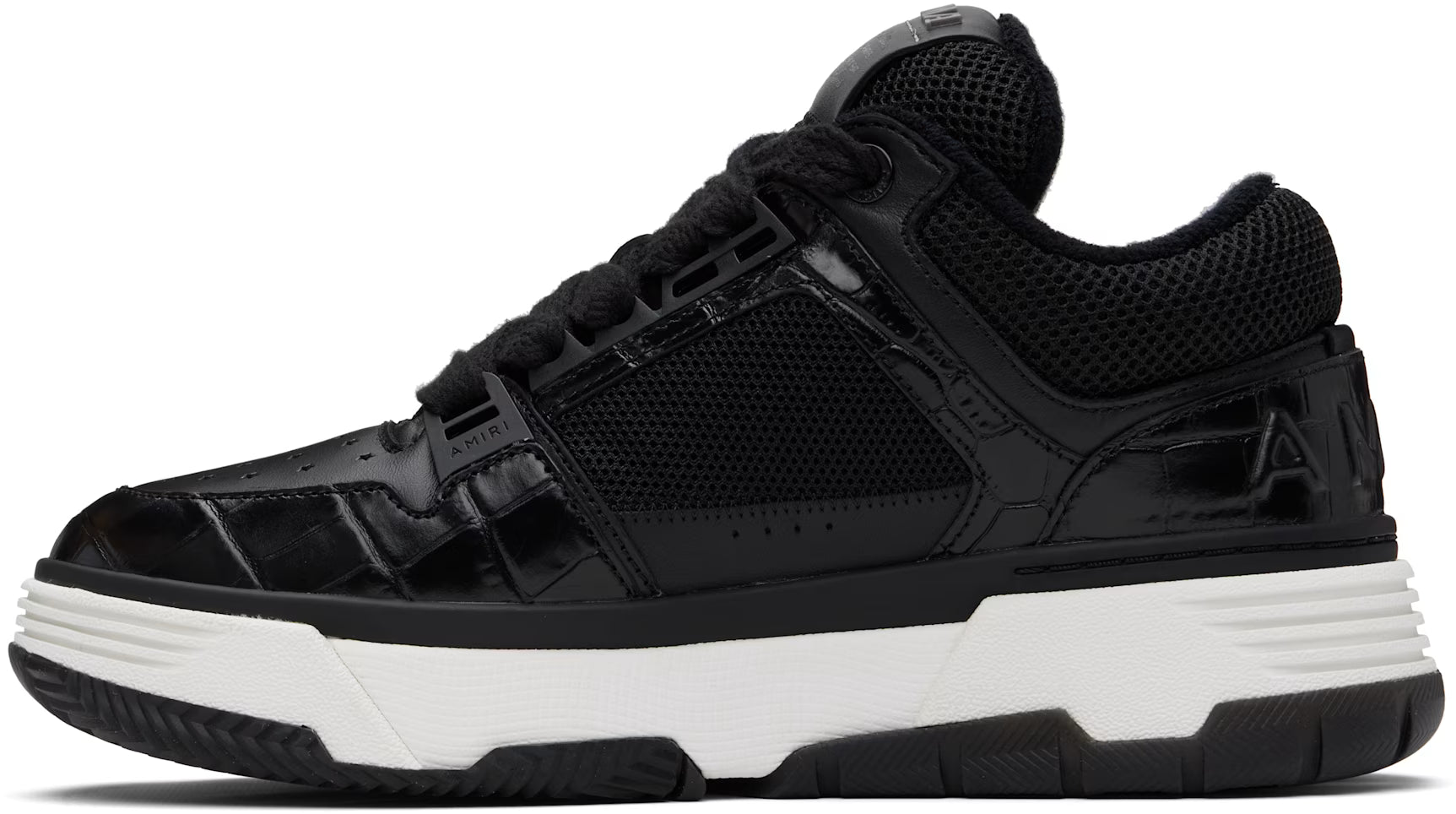 Black Croc Debossed MA-1 Sneakers