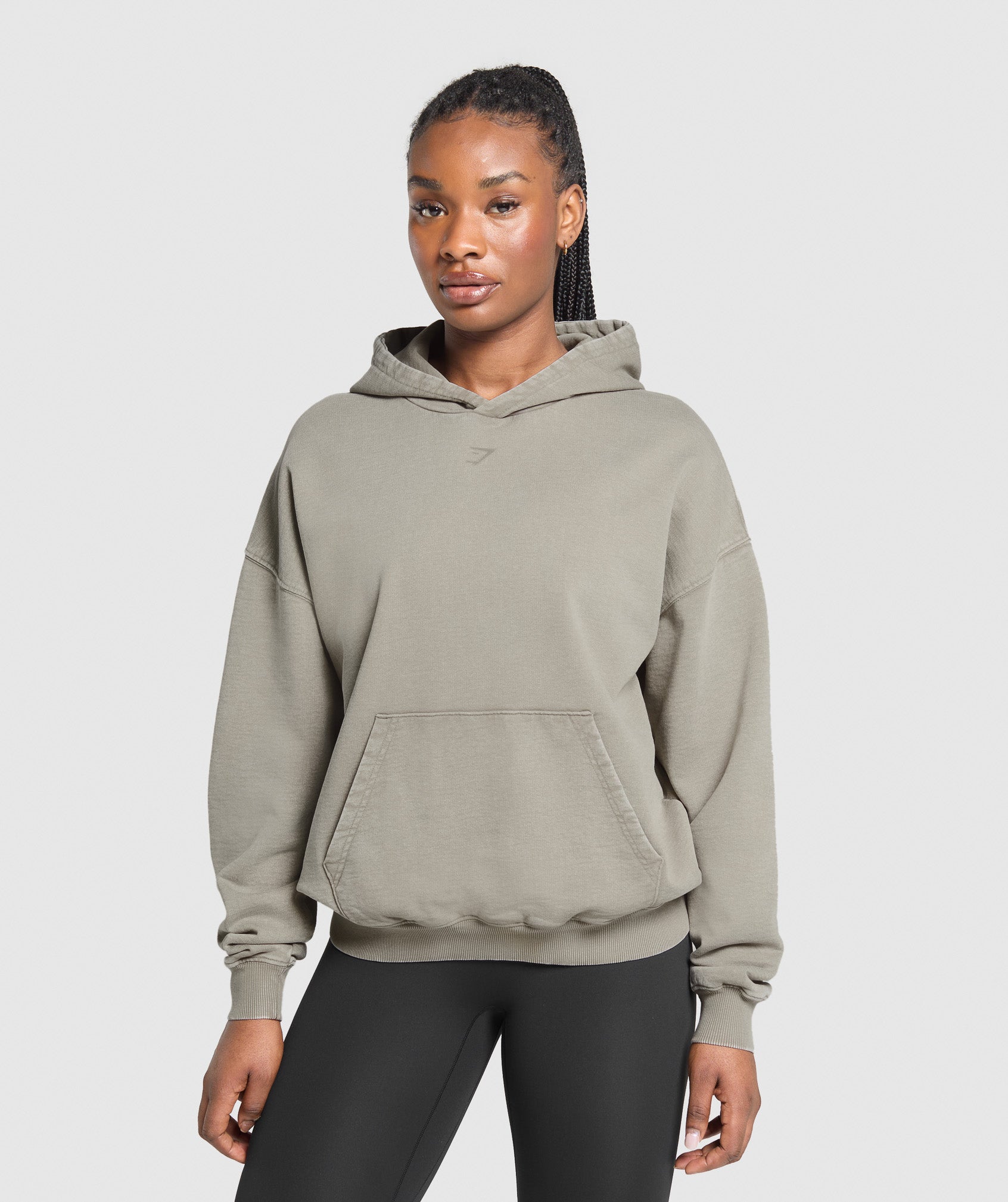 Gymshark GSLC Graphic Oversized Hoodie - Linen Brown