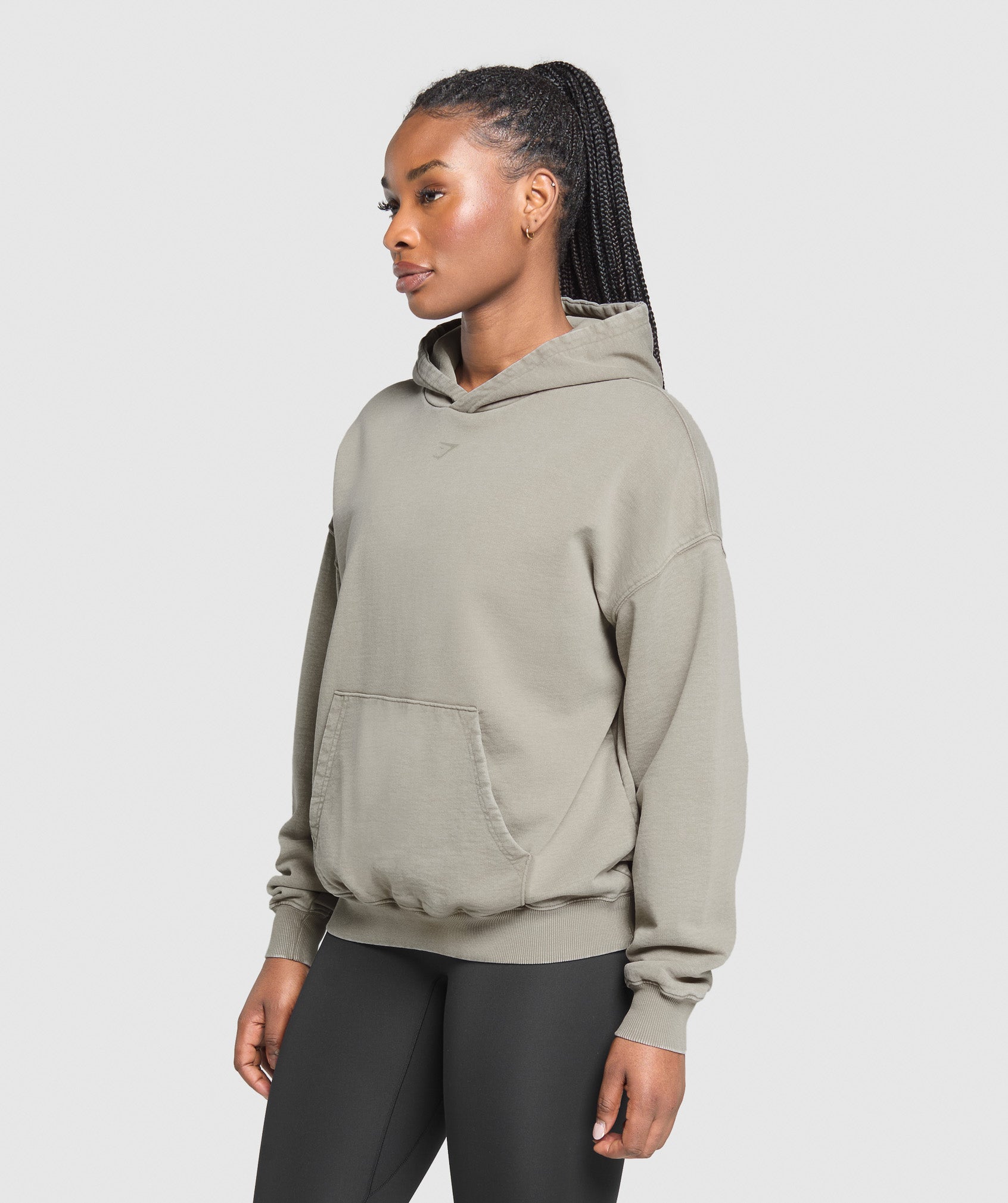 Gymshark GSLC Graphic Oversized Hoodie - Linen Brown