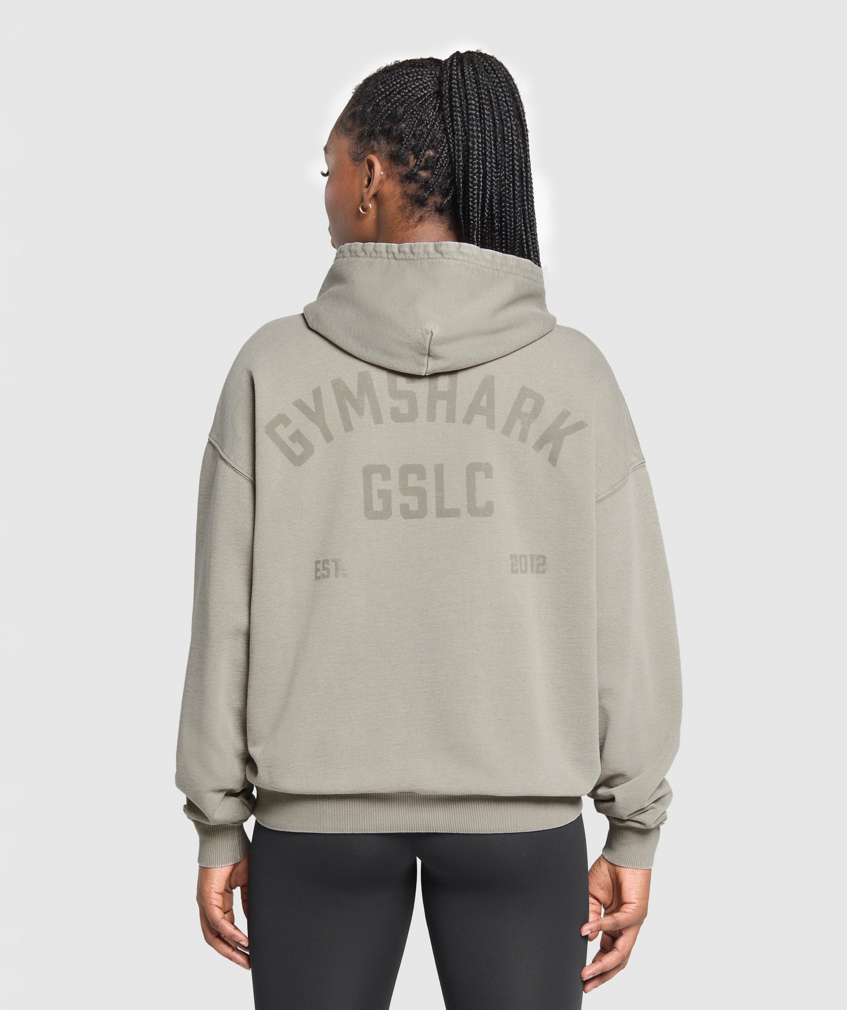 Gymshark GSLC Graphic Oversized Hoodie - Linen Brown