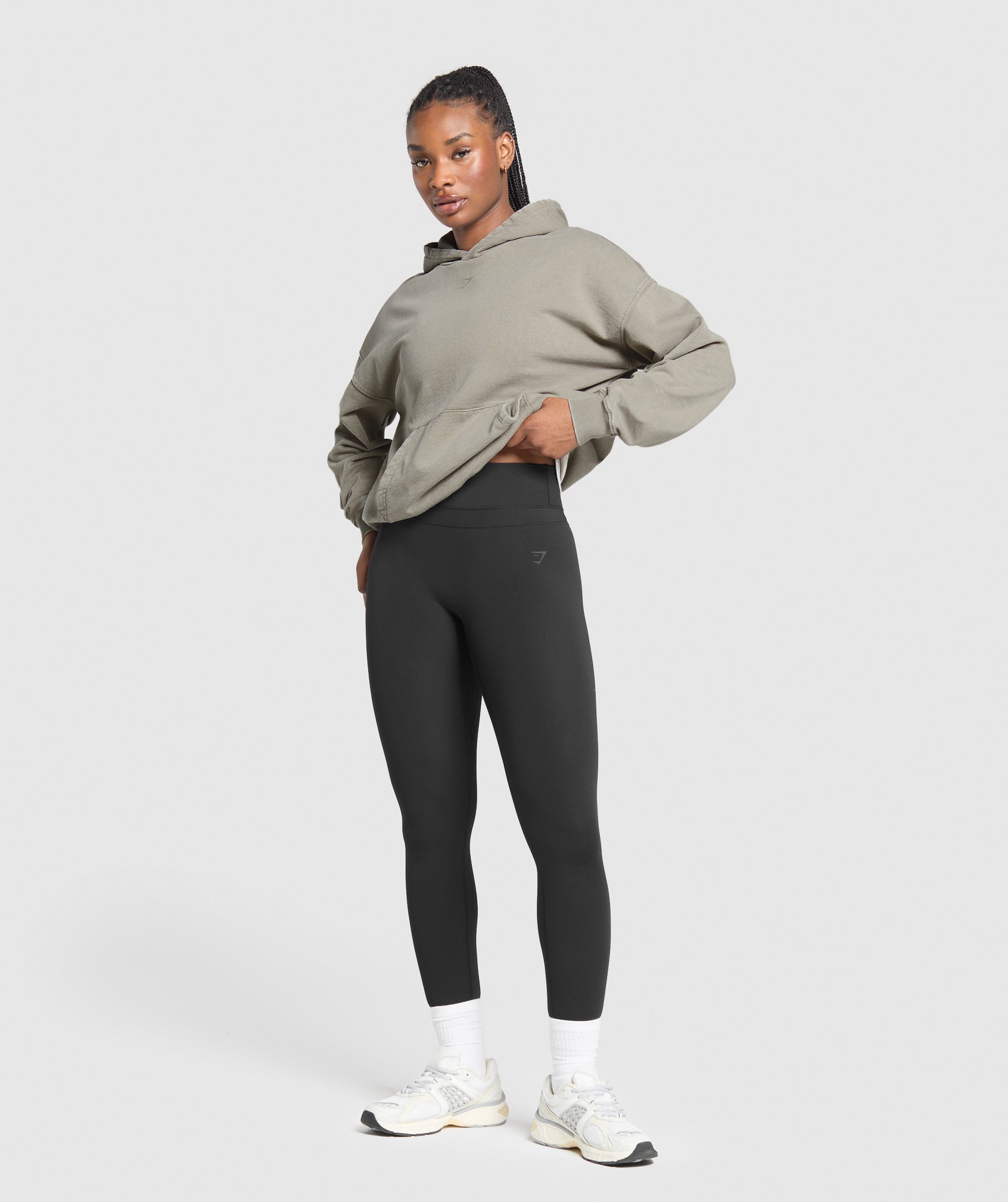 Gymshark GSLC Graphic Oversized Hoodie - Linen Brown