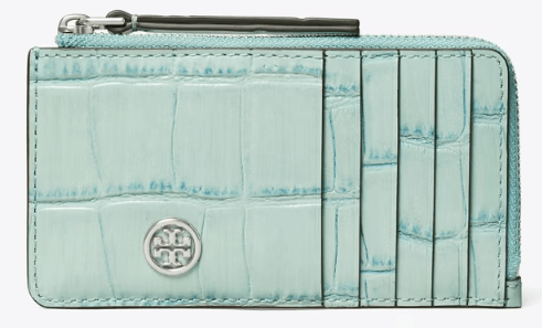 Tory Burch ROBINSON CROSSHATCHED ZIP CARD CASE - Wallets | Shop From The Mirage