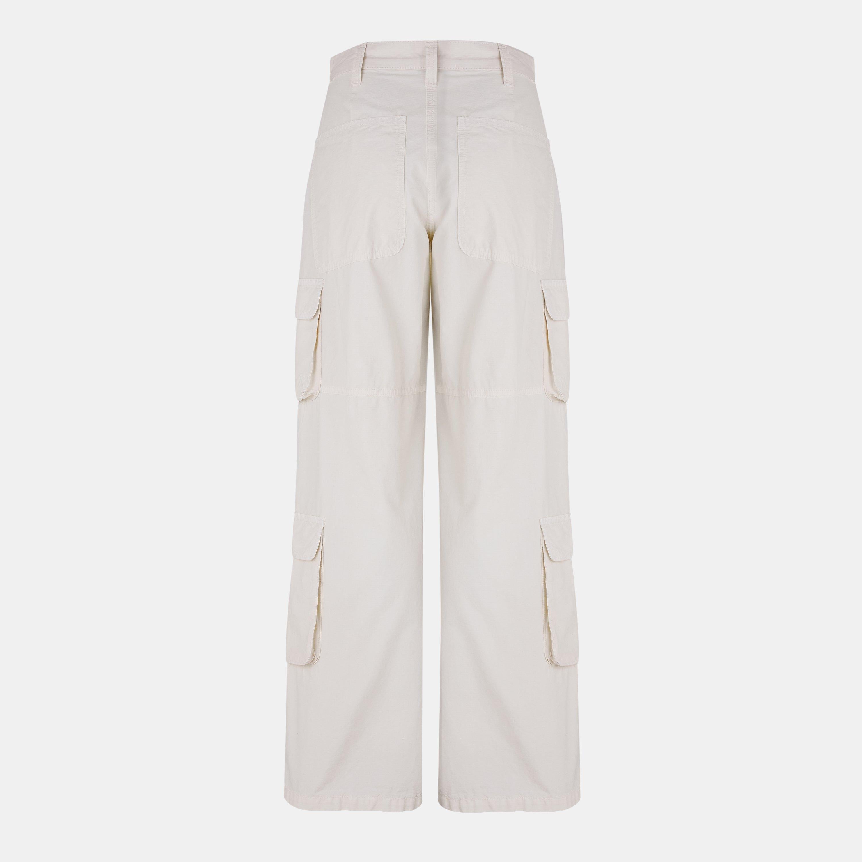 Fender High Waisted Cotton Wide Leg Cargo Trousers