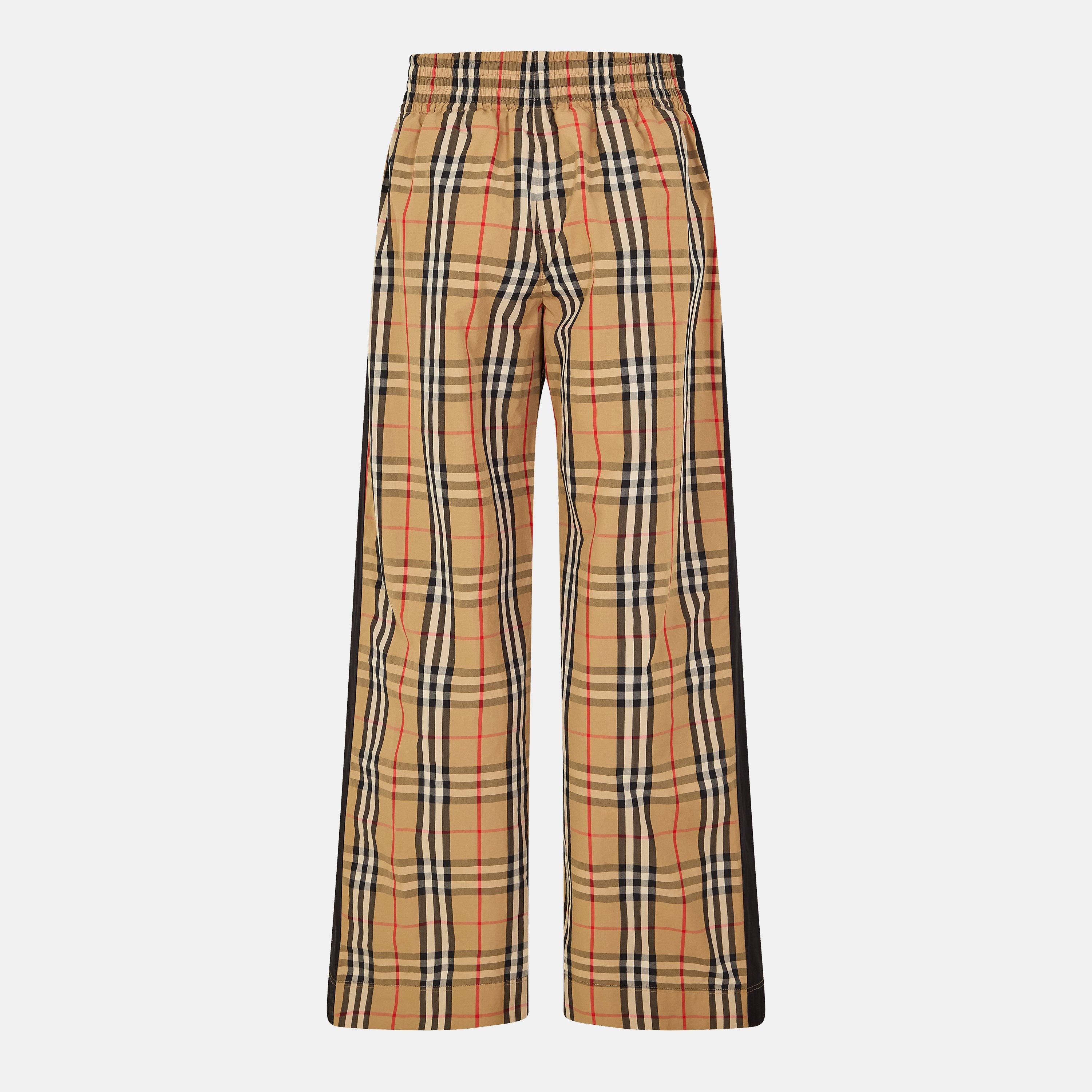 Check High Waisted Wide Leg Trousers