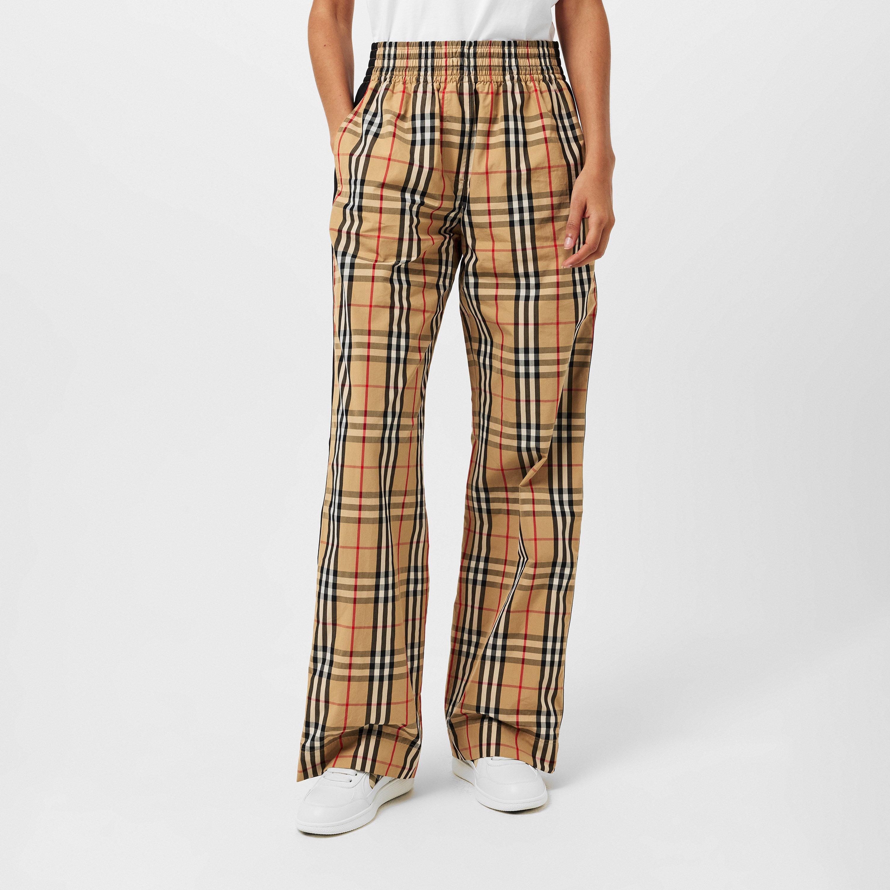 Women's Check Wide Leg Trousers