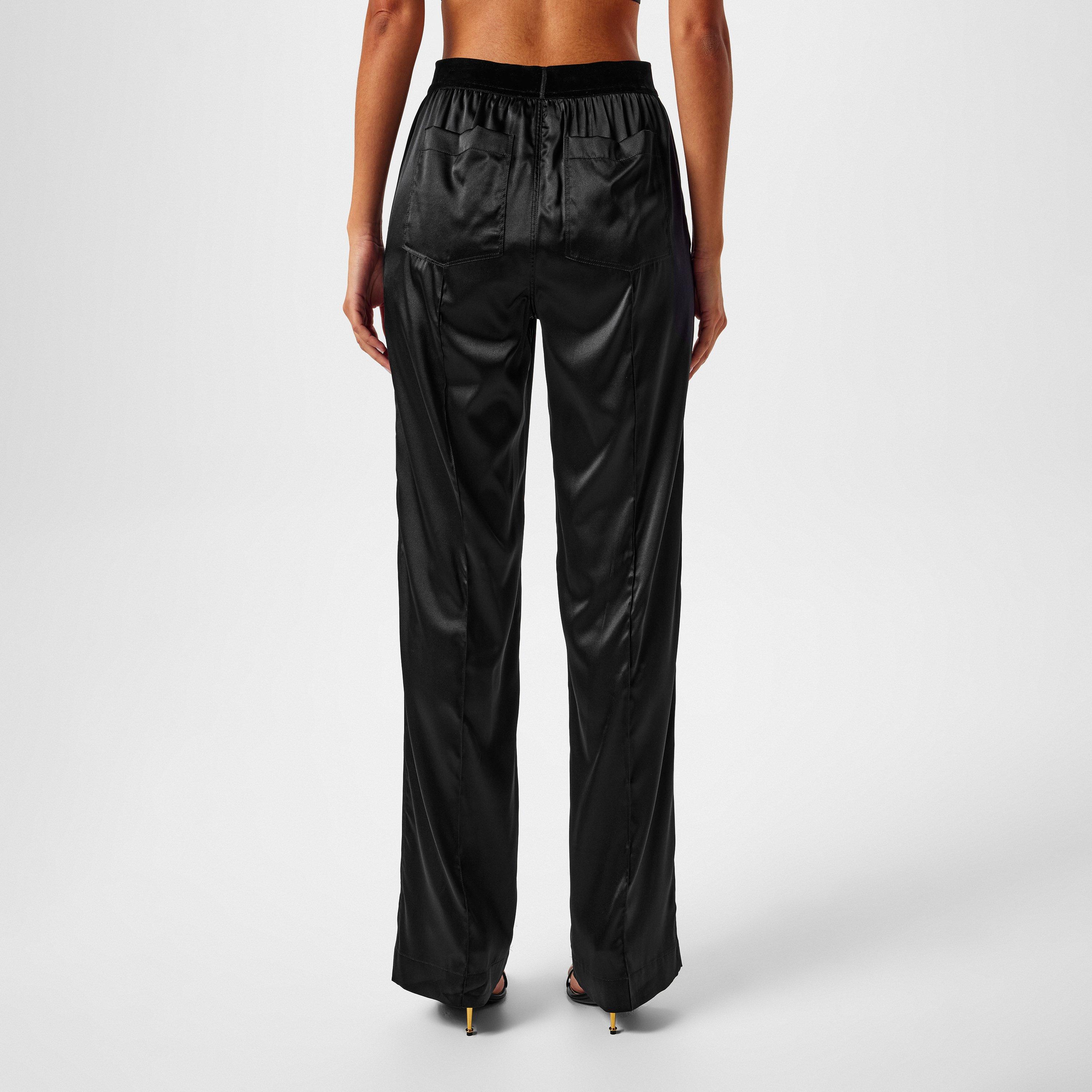 Plain Silk Stretch Satin Pj Pants