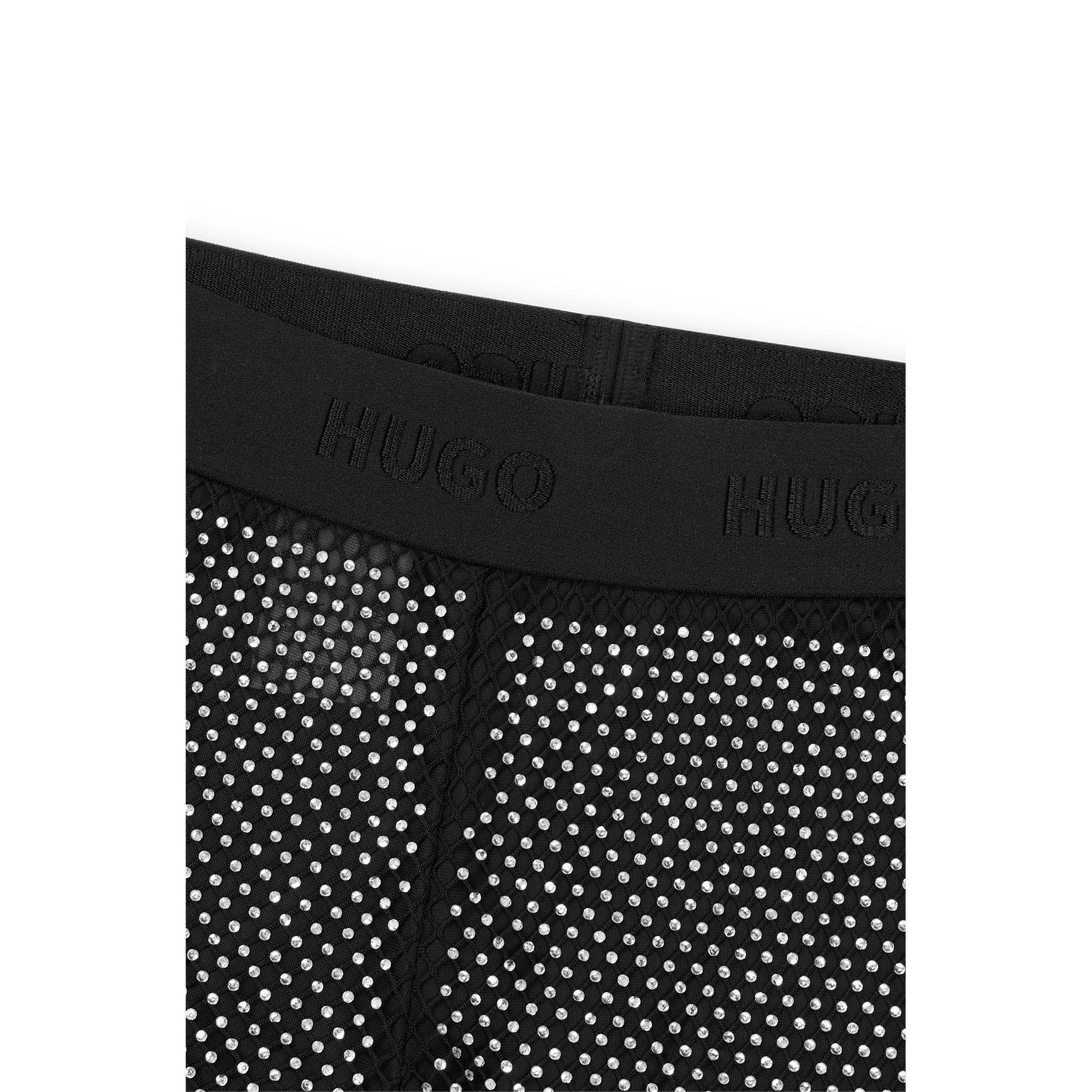 X Bella Poarch Slim-Fit Glitter-Mesh Trousers
