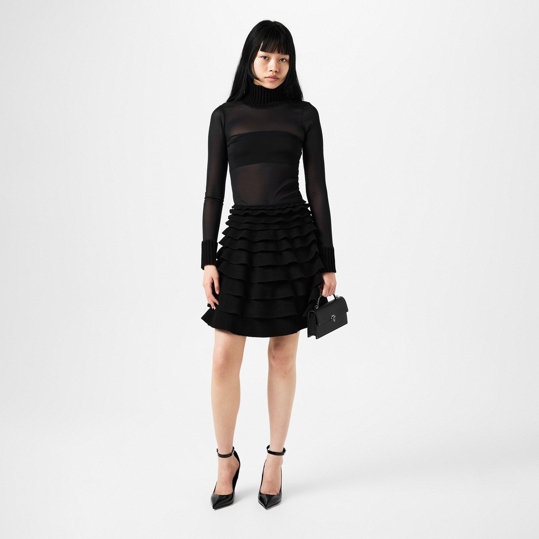 Sheer Turtleneck Top