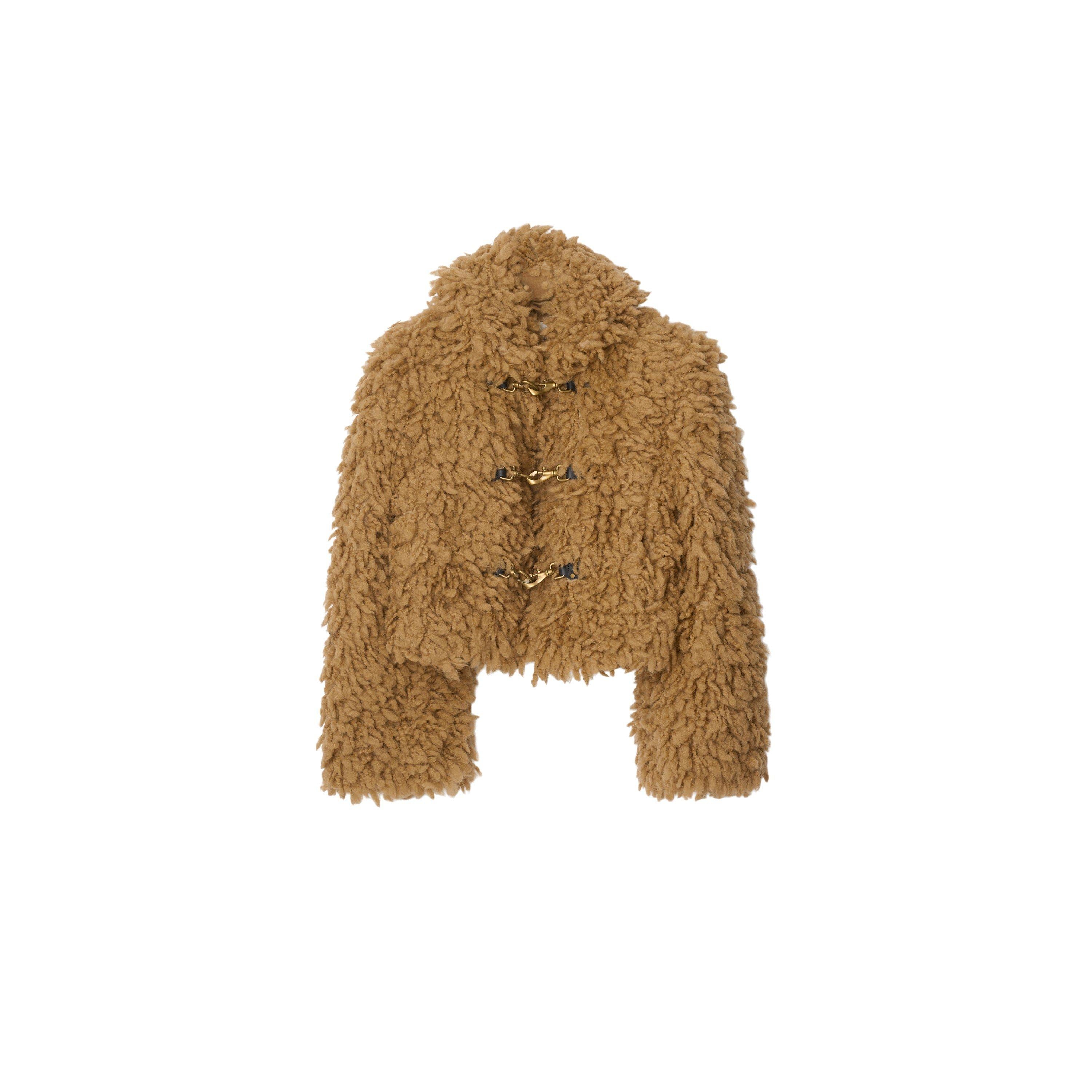 Textured Faux Fur Coat