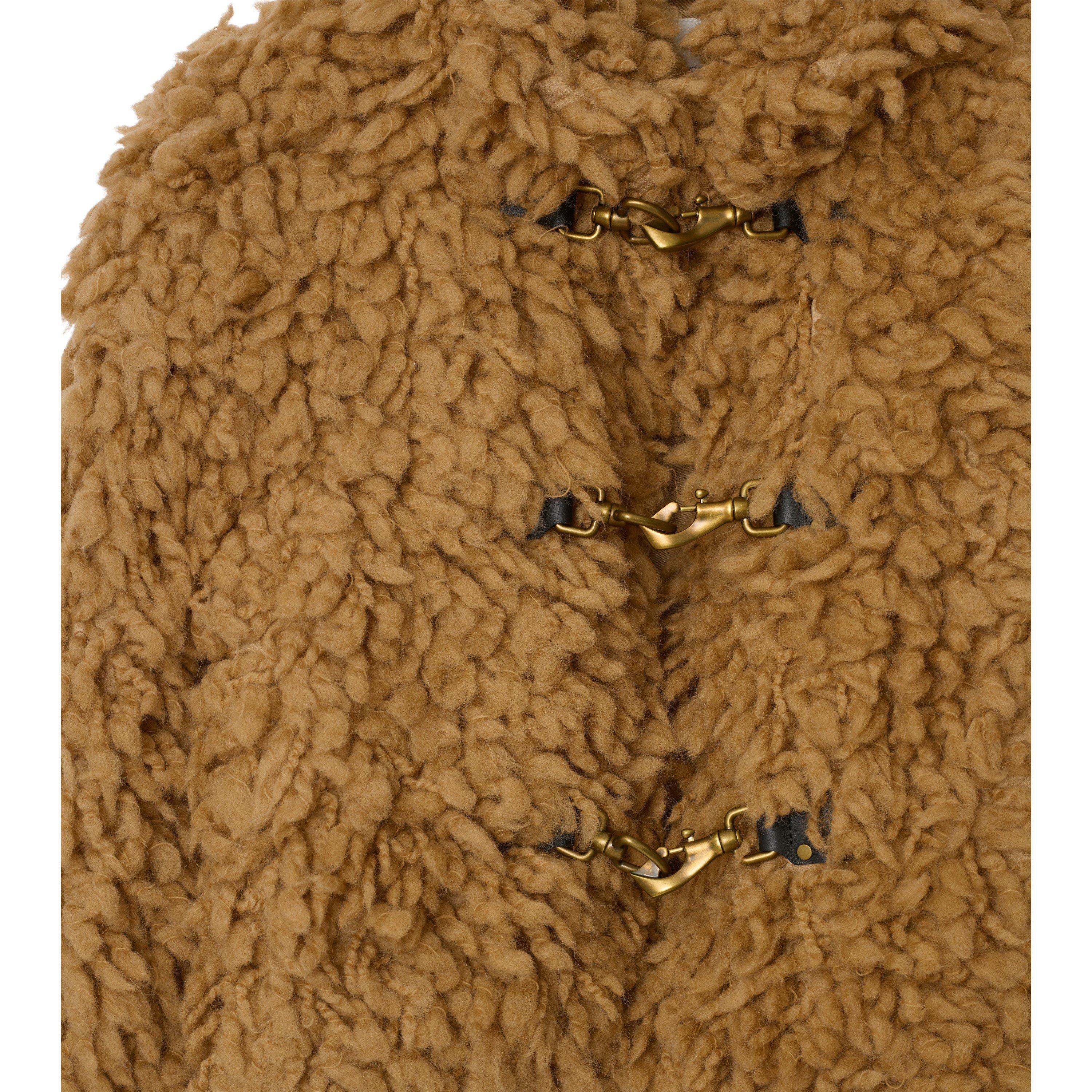 Textured Faux Fur Coat