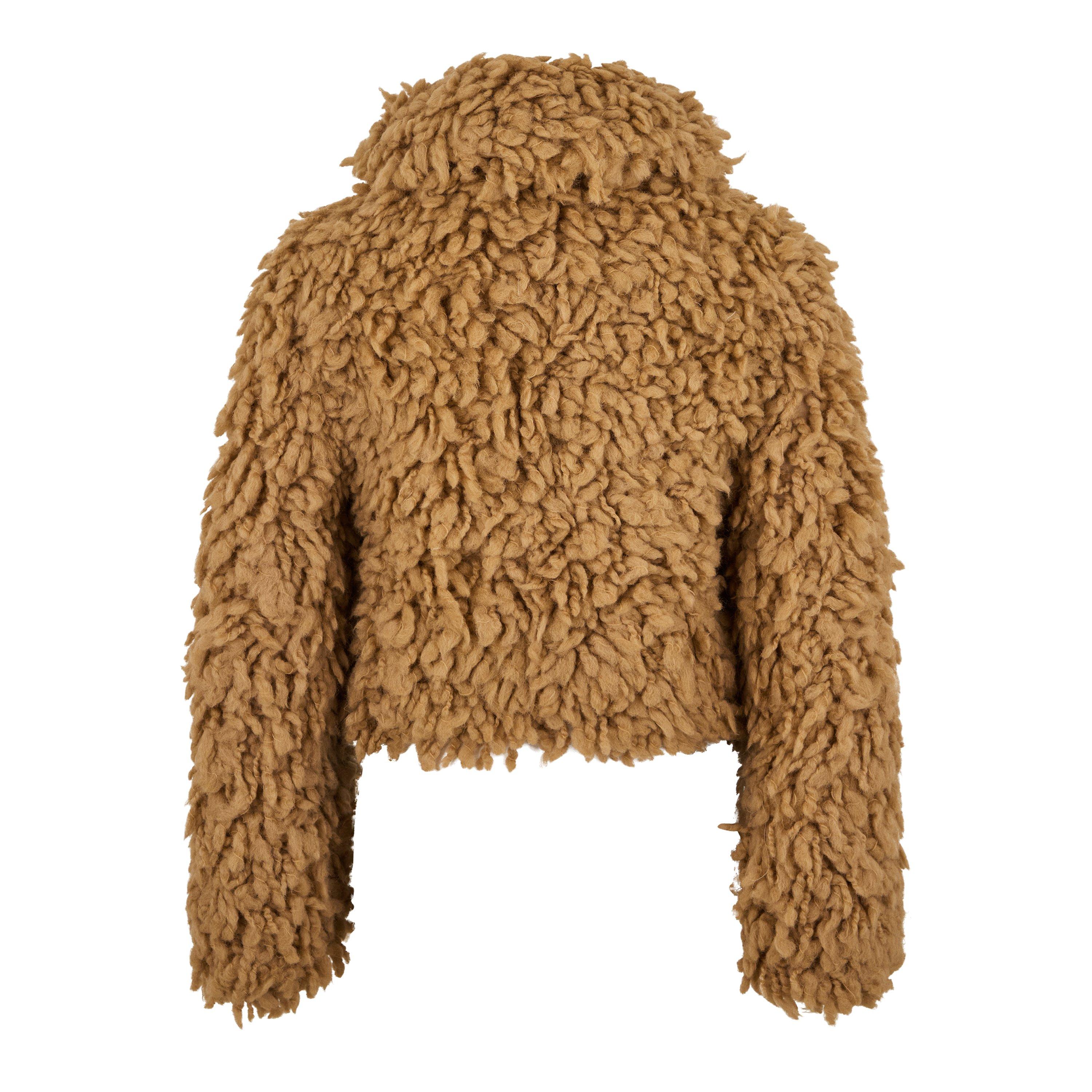 Textured Faux Fur Coat