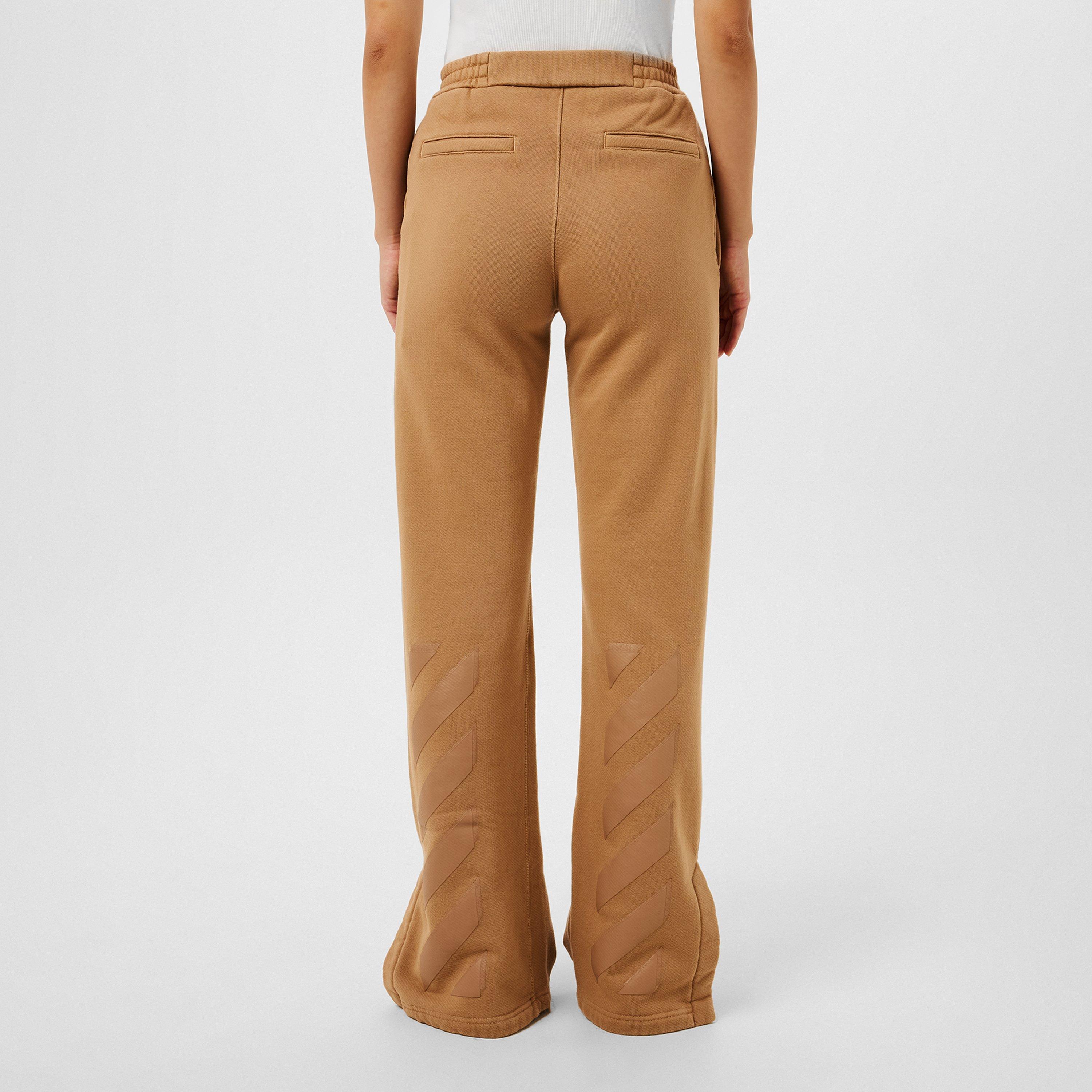 Diagonal Taper Open Hem Fleece Joggers