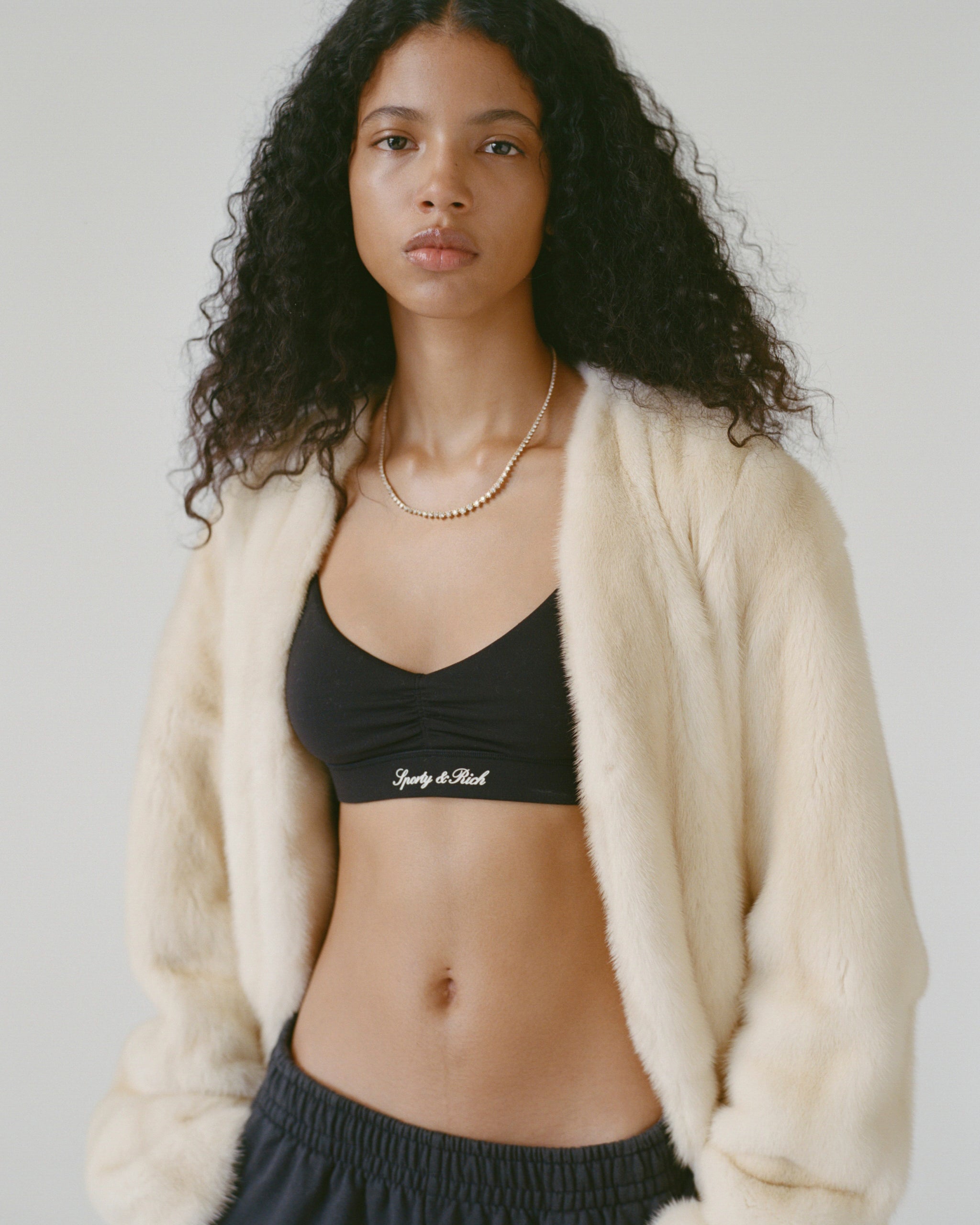 Signature Logo Mini Sports Bra - Black/White
