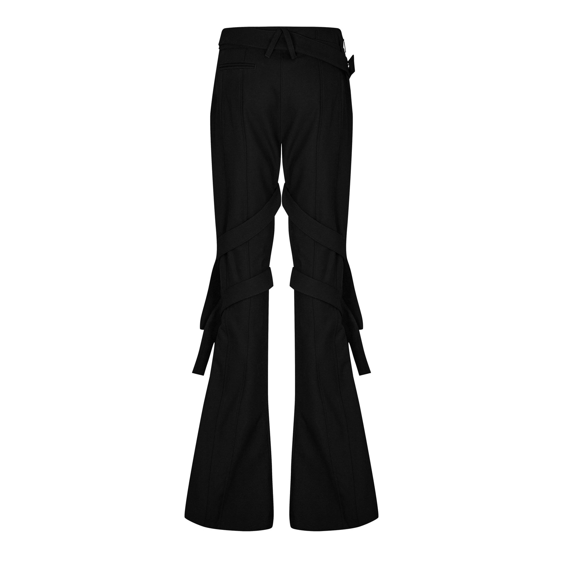 Strap-Detail Flared Trousers