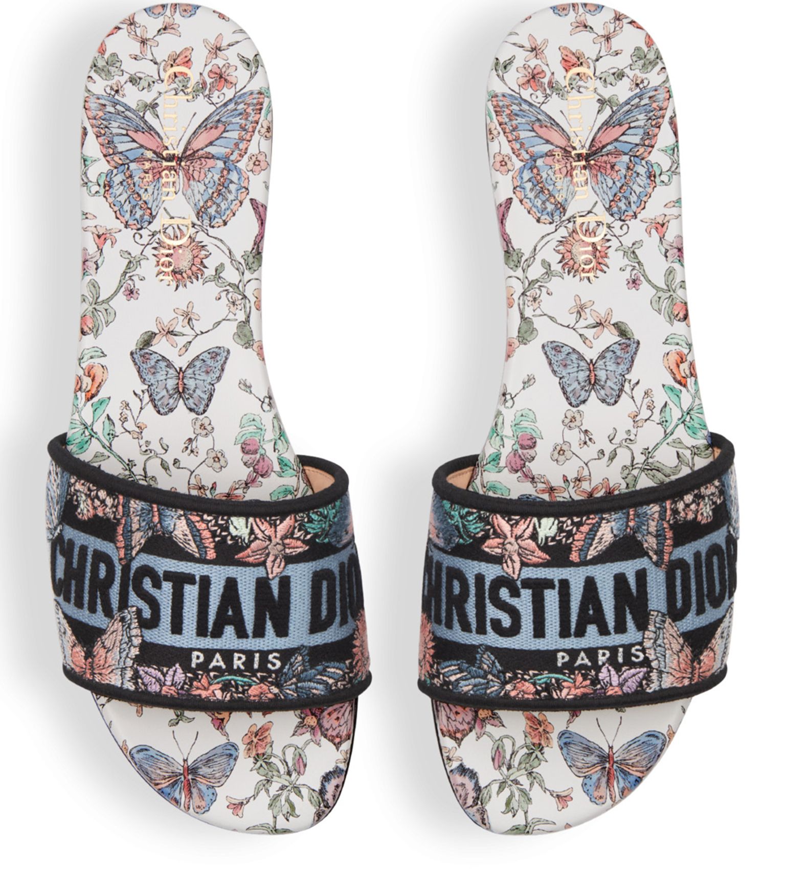 Dior Dway Slide in embroidered cotton