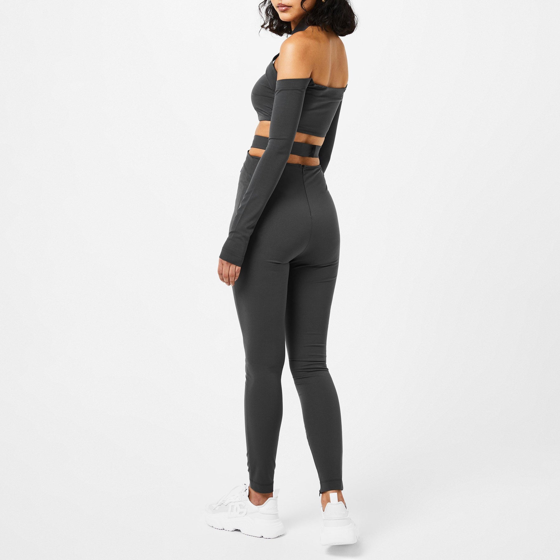 Viscose Pants With Crossover Strap On The Waist