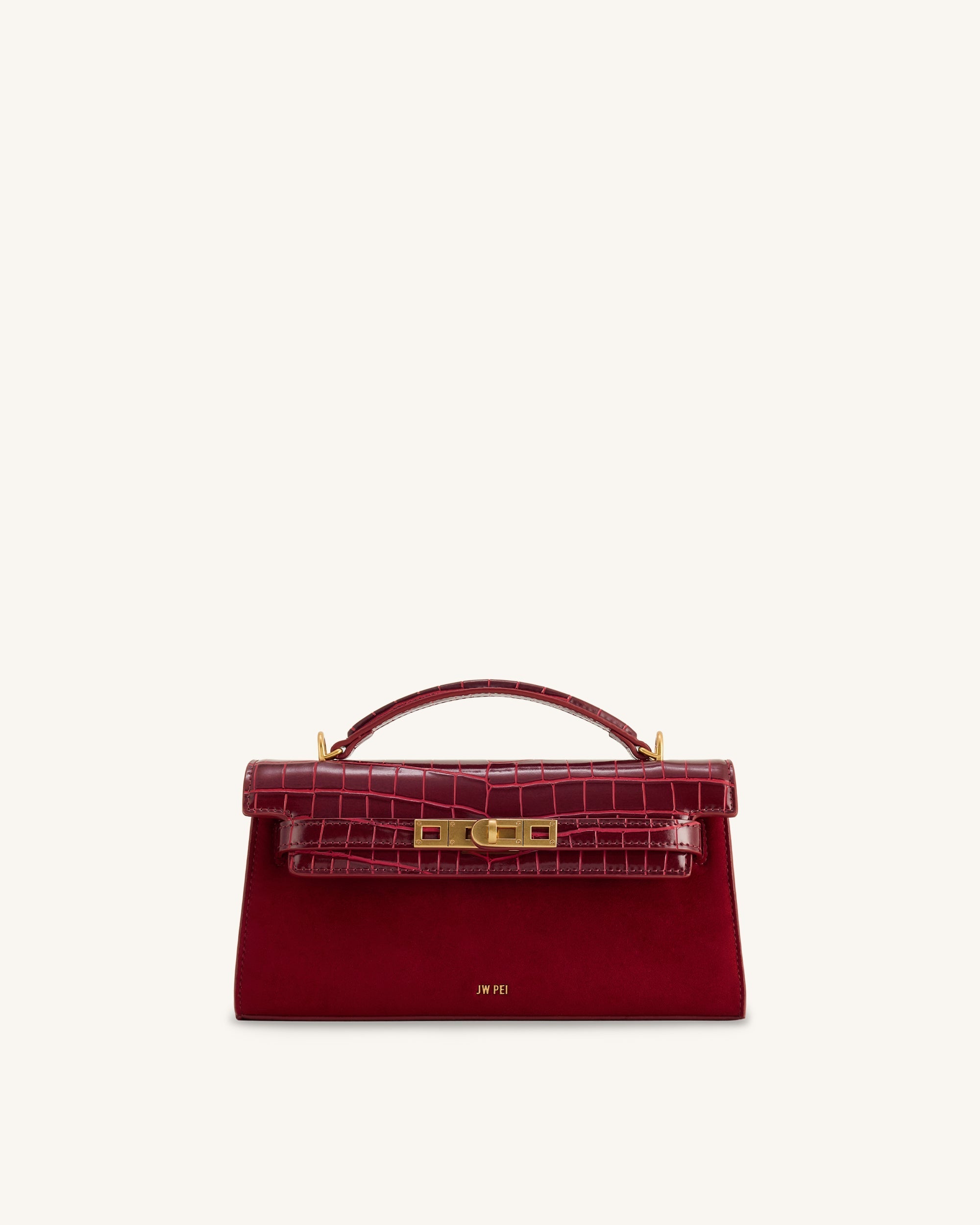 Noor Faux Suede Top Handle Bag - Blue
