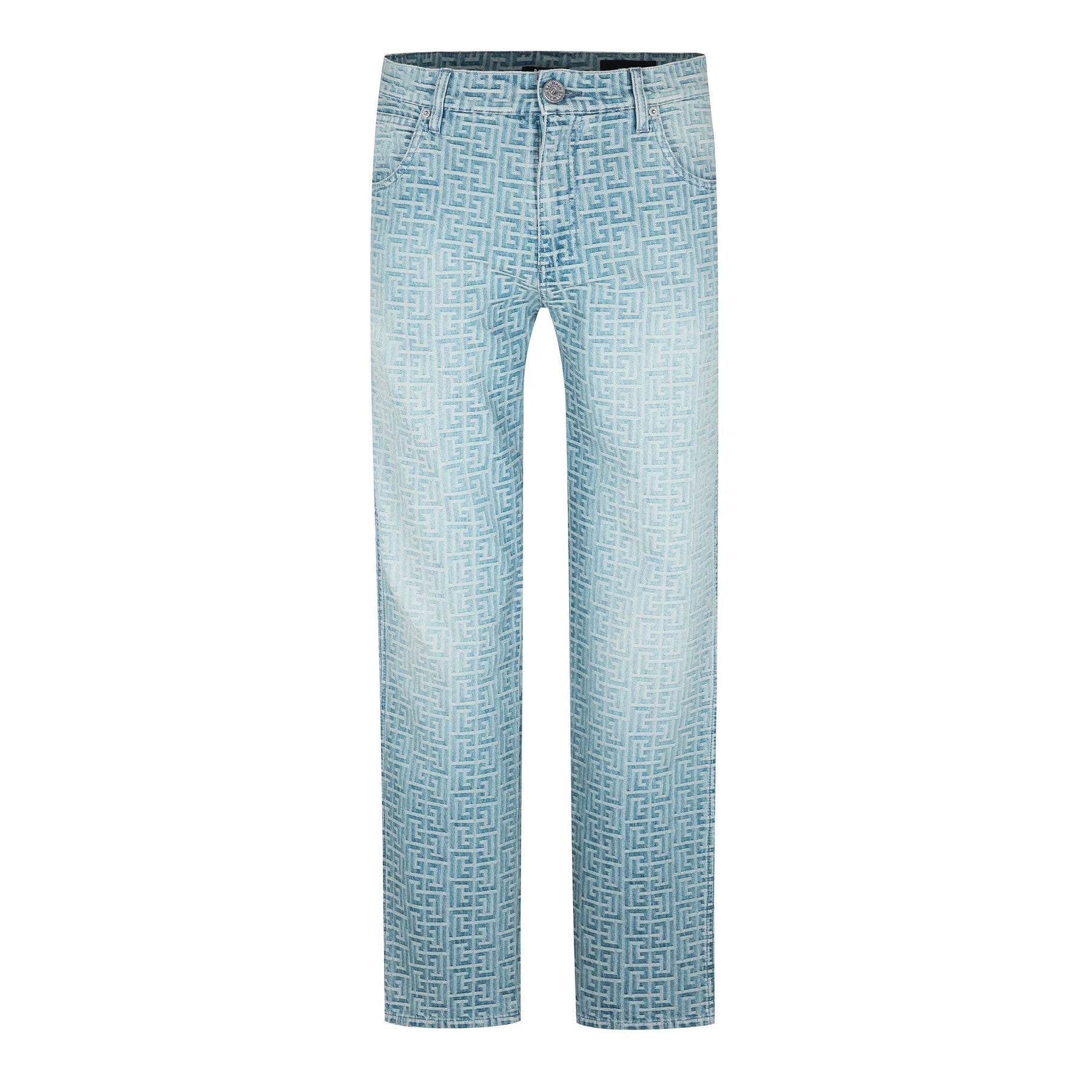 Monogrammed Jacquard Denim Jeans