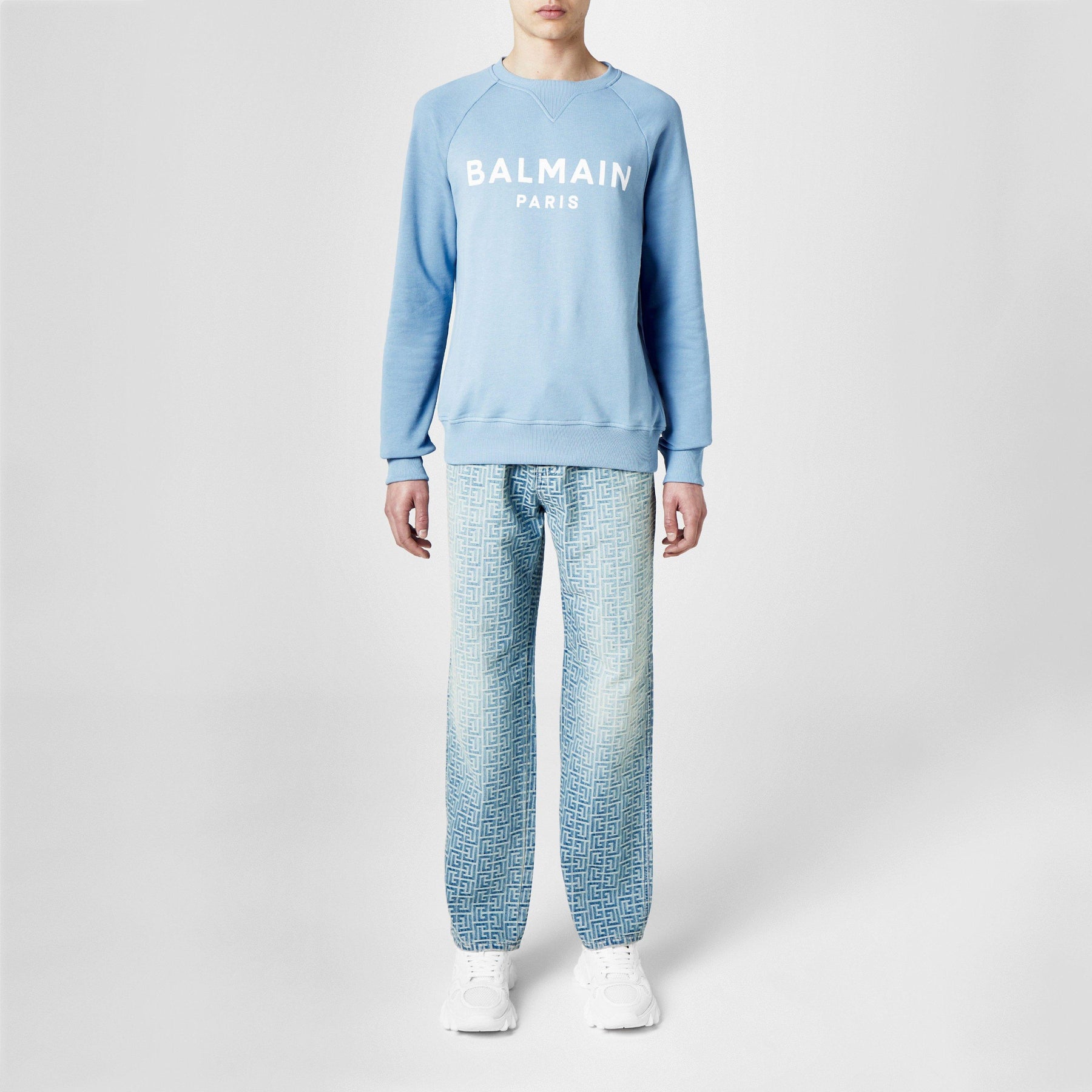 Monogrammed Jacquard Denim Jeans