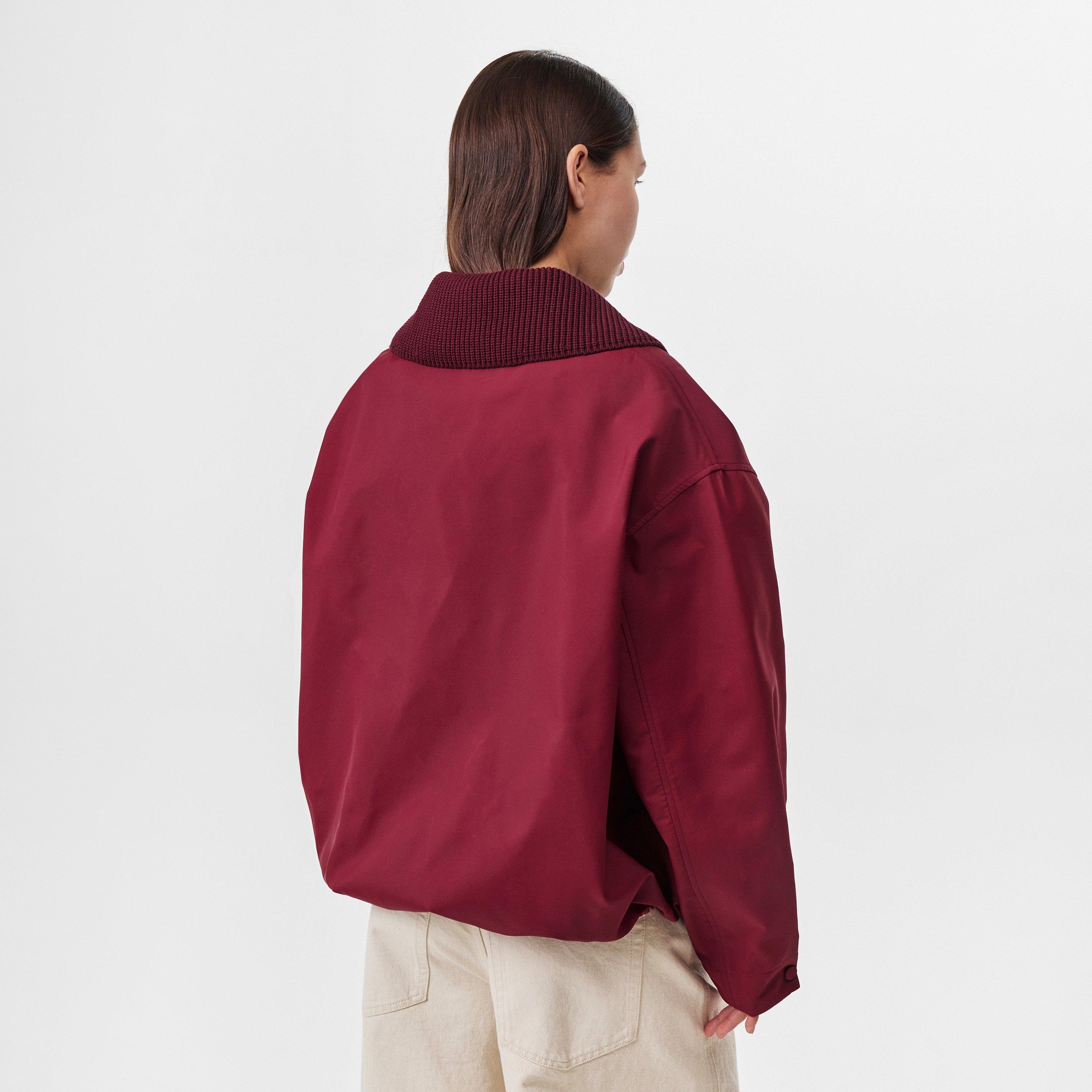 Techno Garbardine Caban Point Collar Long Sleeve Mid-Length Oversized Fit Rain Anorak