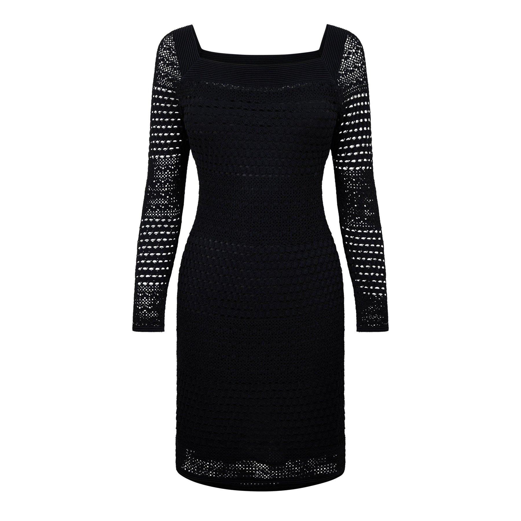 Openwork Knit Mini Dress
