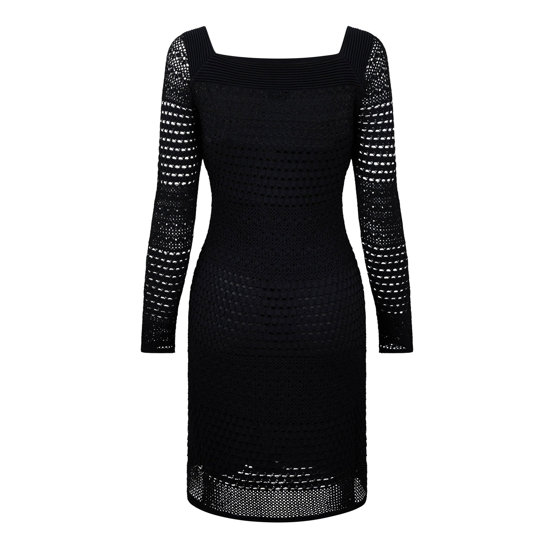 Openwork Knit Mini Dress