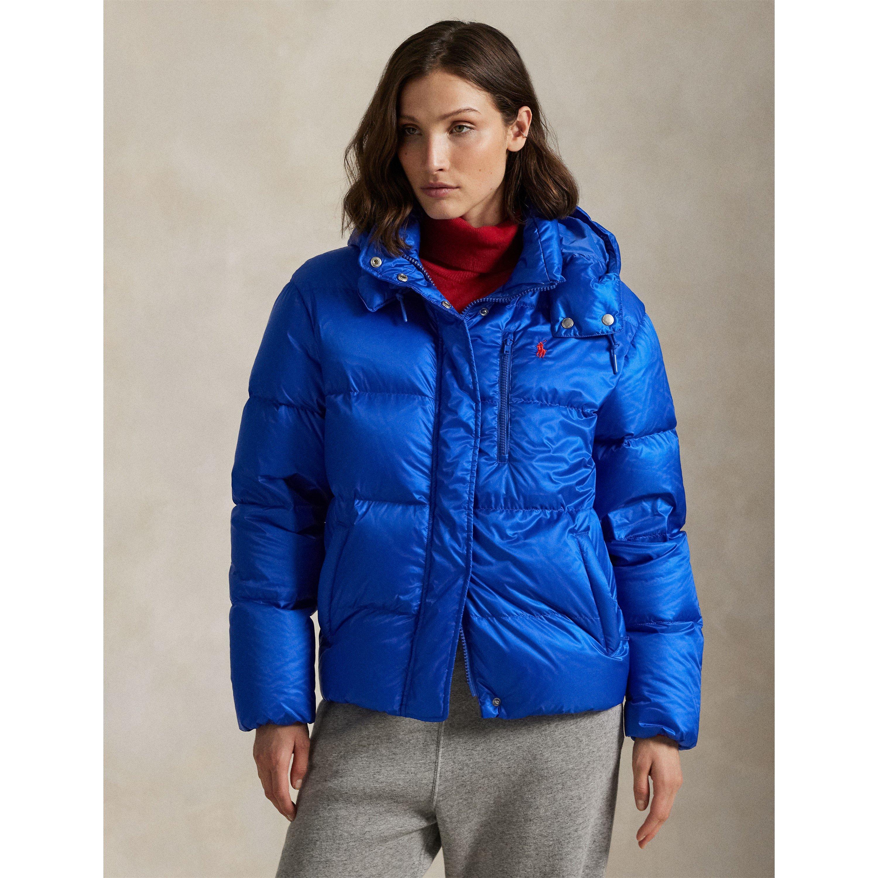 Carly Water-Repellent Quilted Duck Down Wind Resistant Detachable Hood Short Puffer Jacket