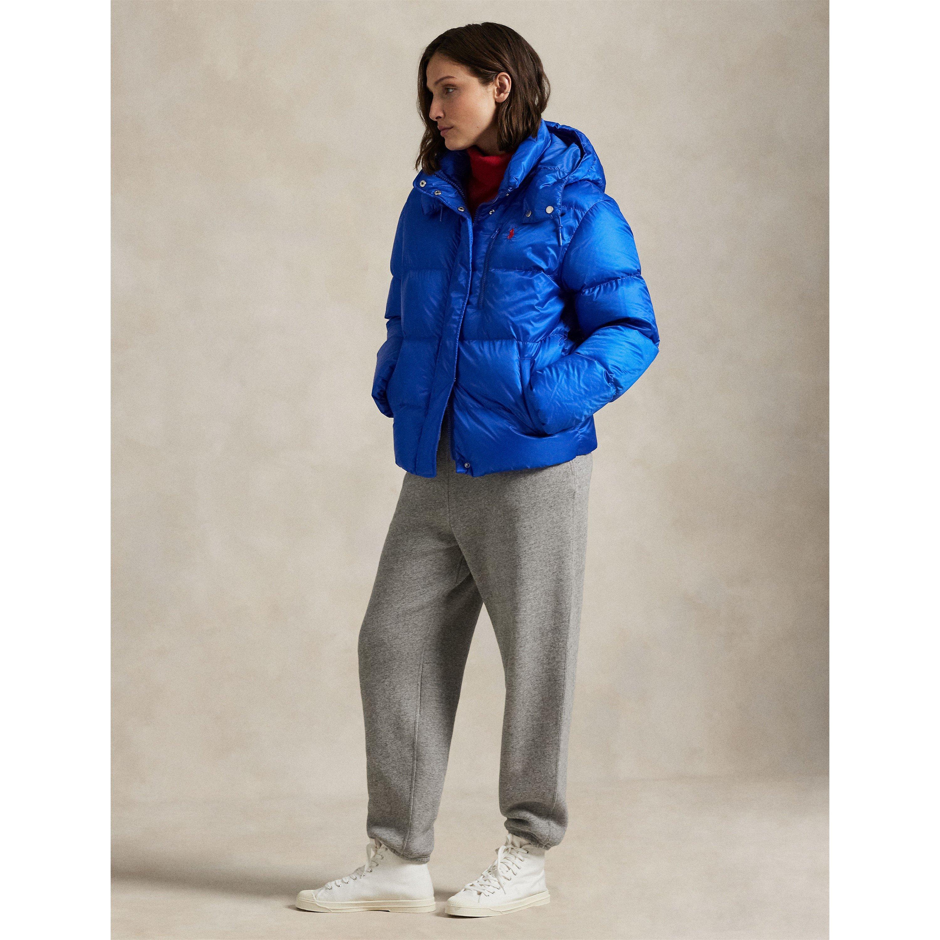 Carly Water-Repellent Quilted Duck Down Wind Resistant Detachable Hood Short Puffer Jacket