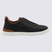 Zegna Black Leather Sneakers