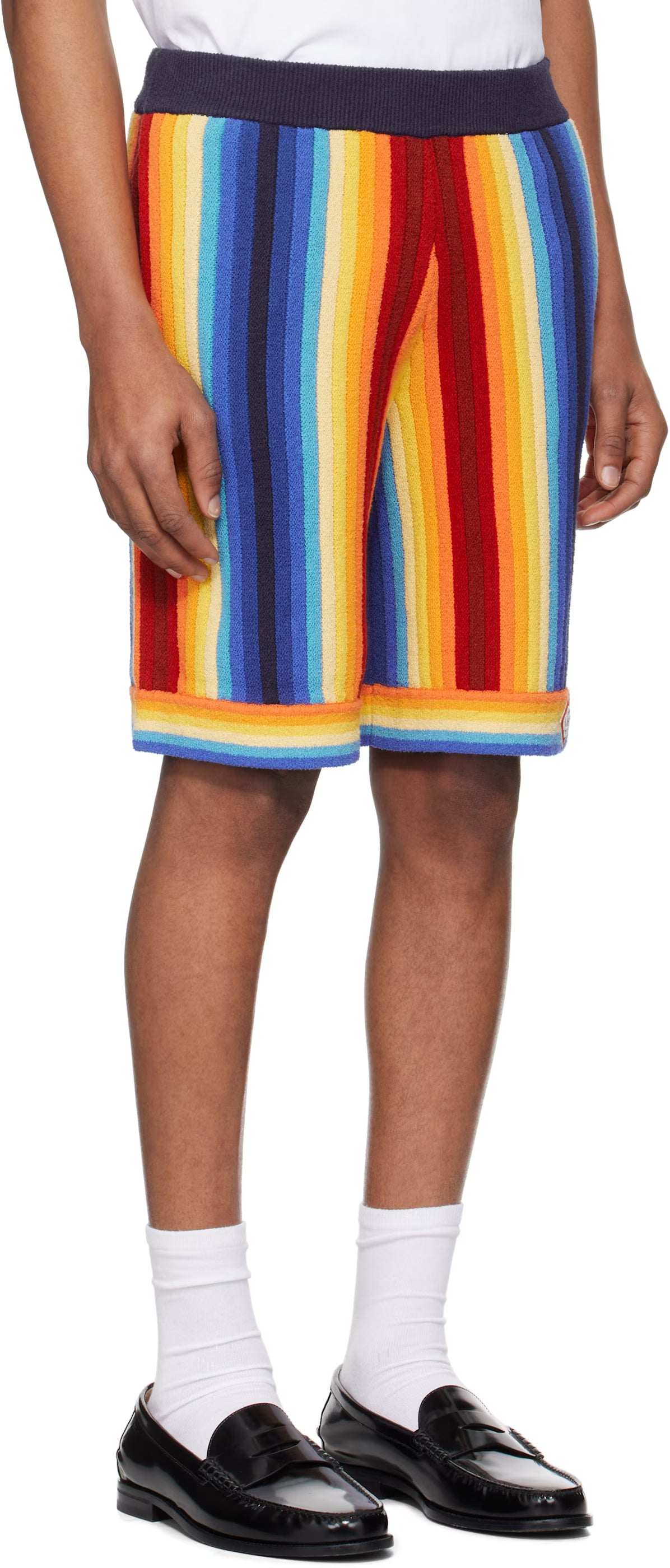 Multicolor Gradient Stripe Towelling Shorts