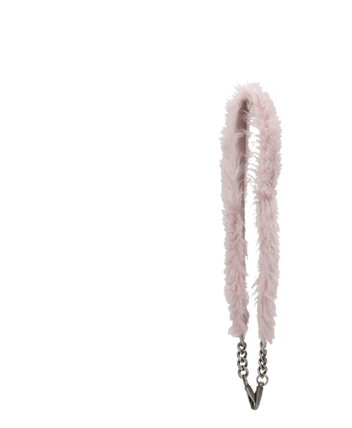 Pink Fur Shoulder Bag Vintage Effect