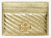 Tory Burch KIRA MOTO QUILT METALLIC CARD CASE - Wallets | Shop From The Mirage