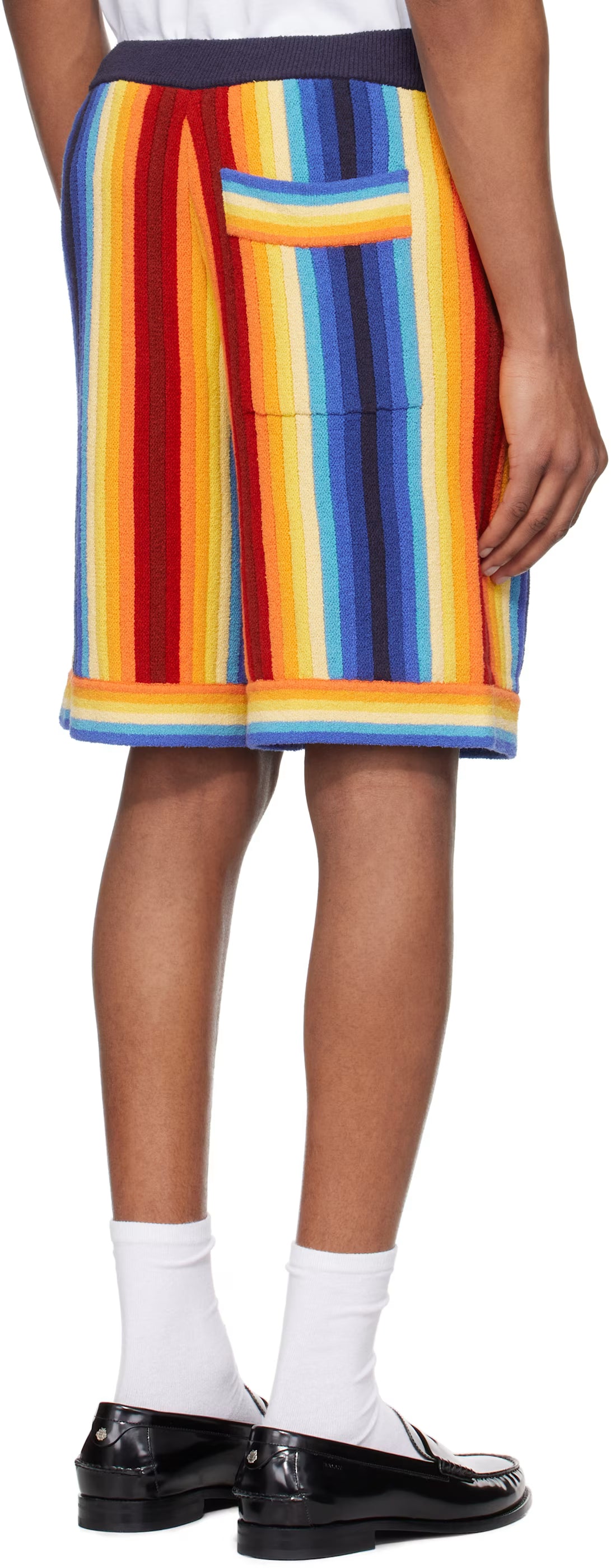 Multicolor Gradient Stripe Towelling Shorts