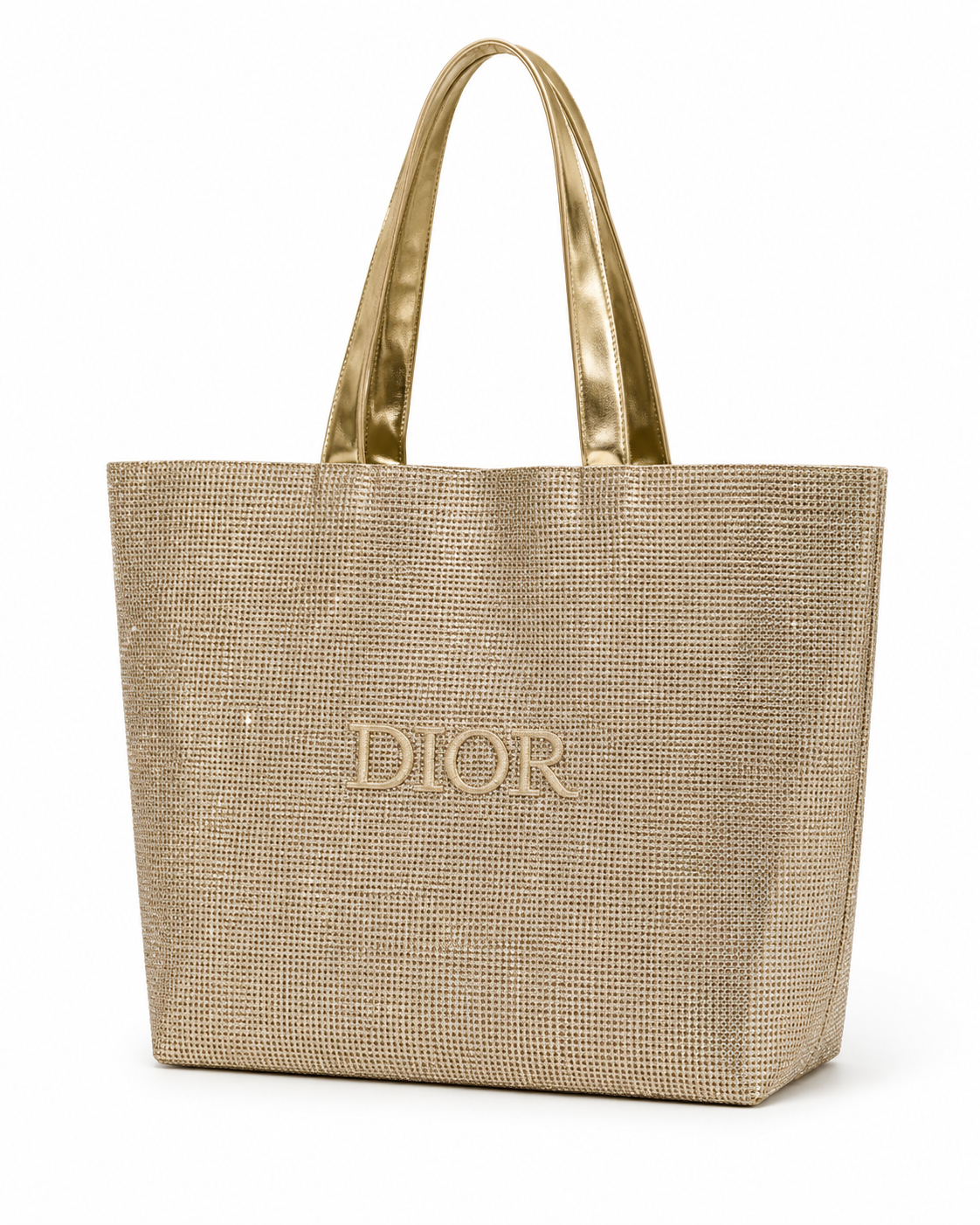 DIOR BEAUTY HOLIDAY GLITTER CHRISTMAS 2025 GIFT TOTE BAG - GOLD LARGE