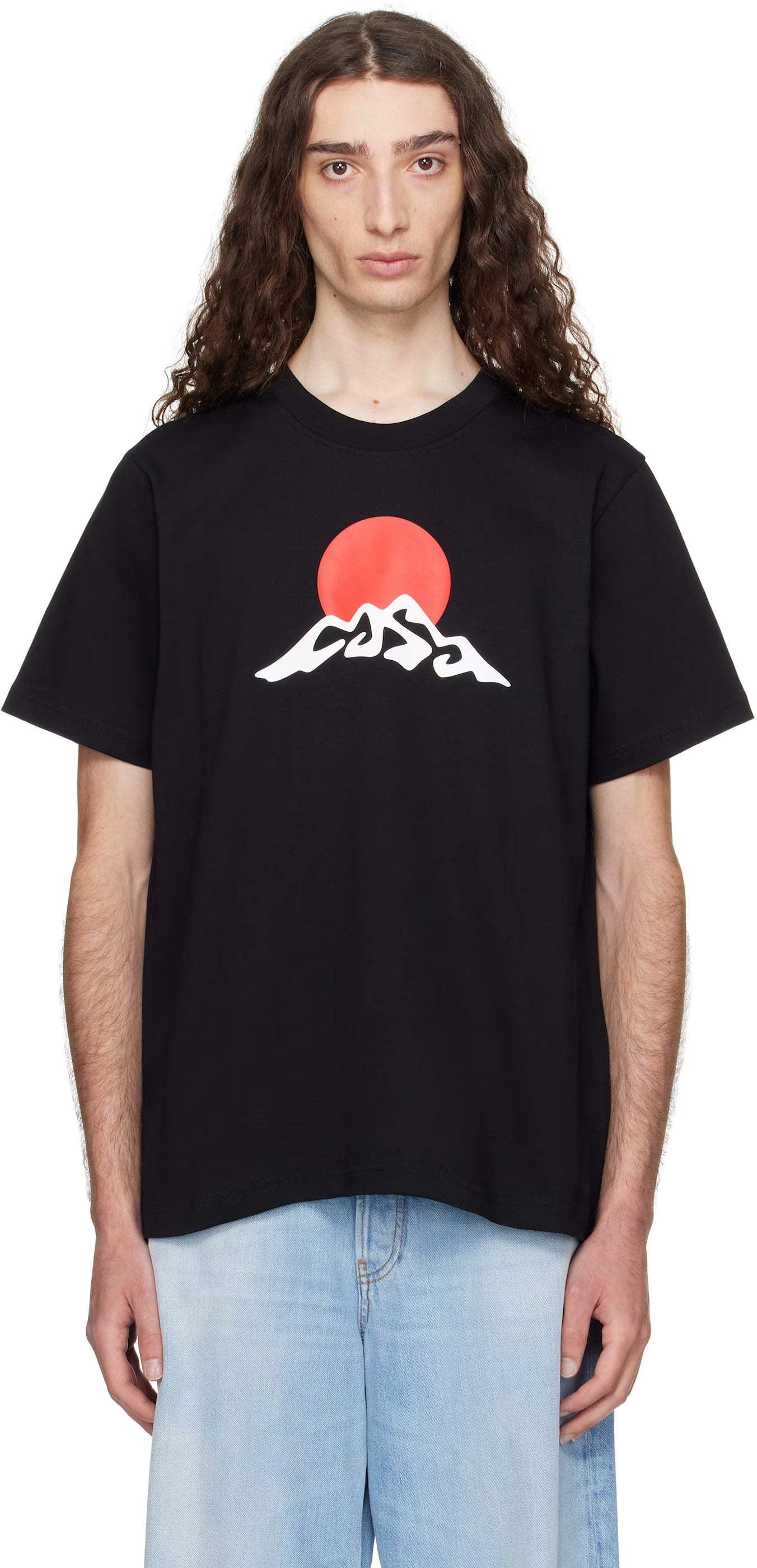 Black Montagne Snow Print T-shirt