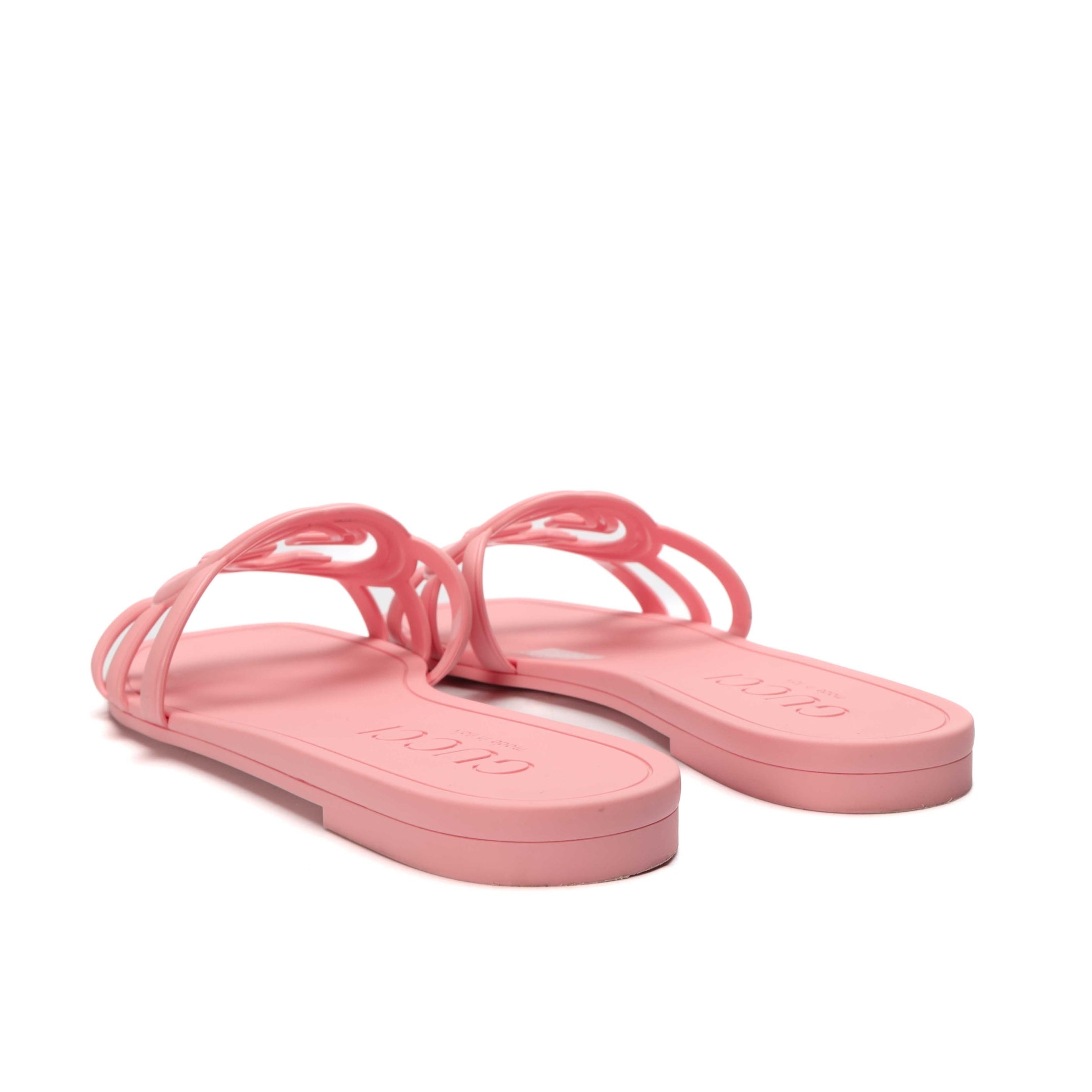 Gucci Interlocking G Pink Slide Sandals