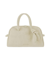 Crocodile-Effect Leather Bag with Knotted Detail