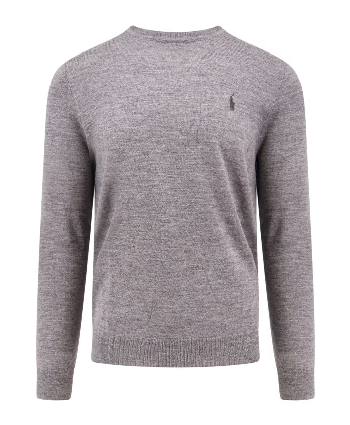 Polo Ralph Lauren Grey Sweater with Ribbed Trim