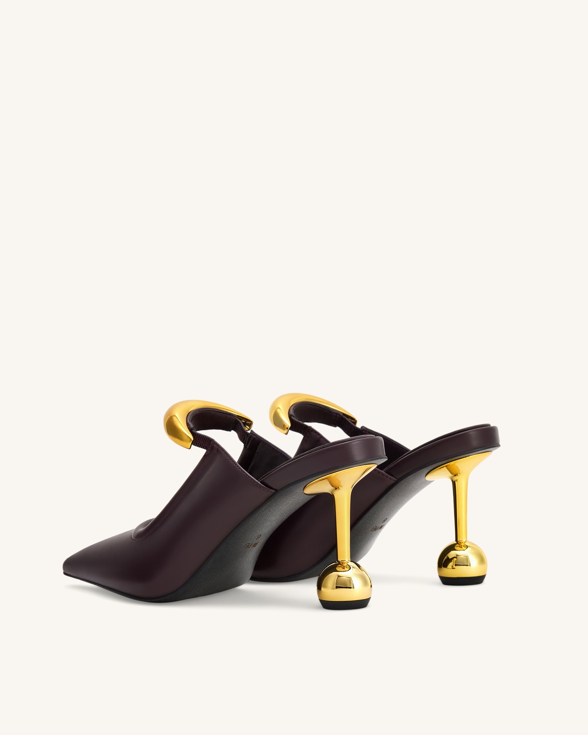 Sofia Metal Accent Sphere Heel Mules - Green