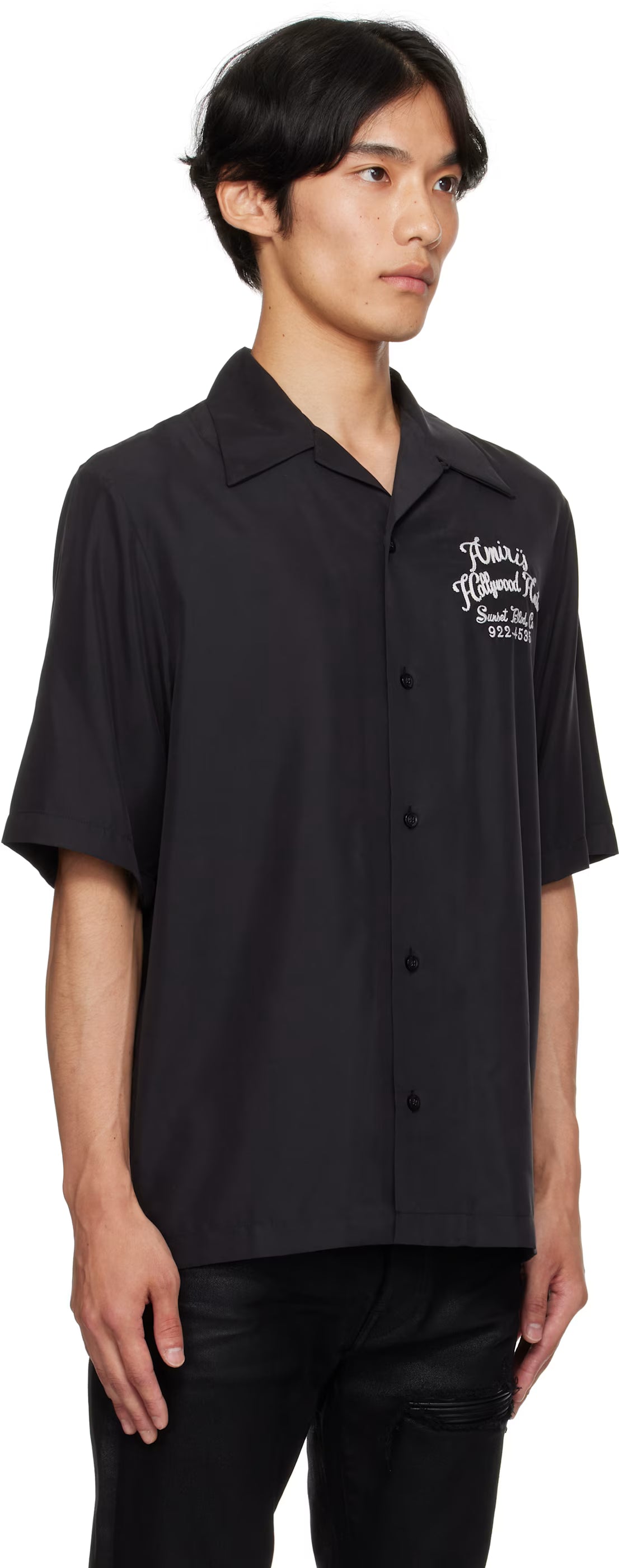 Black 'Hollywood Auto' Bowling Shirt