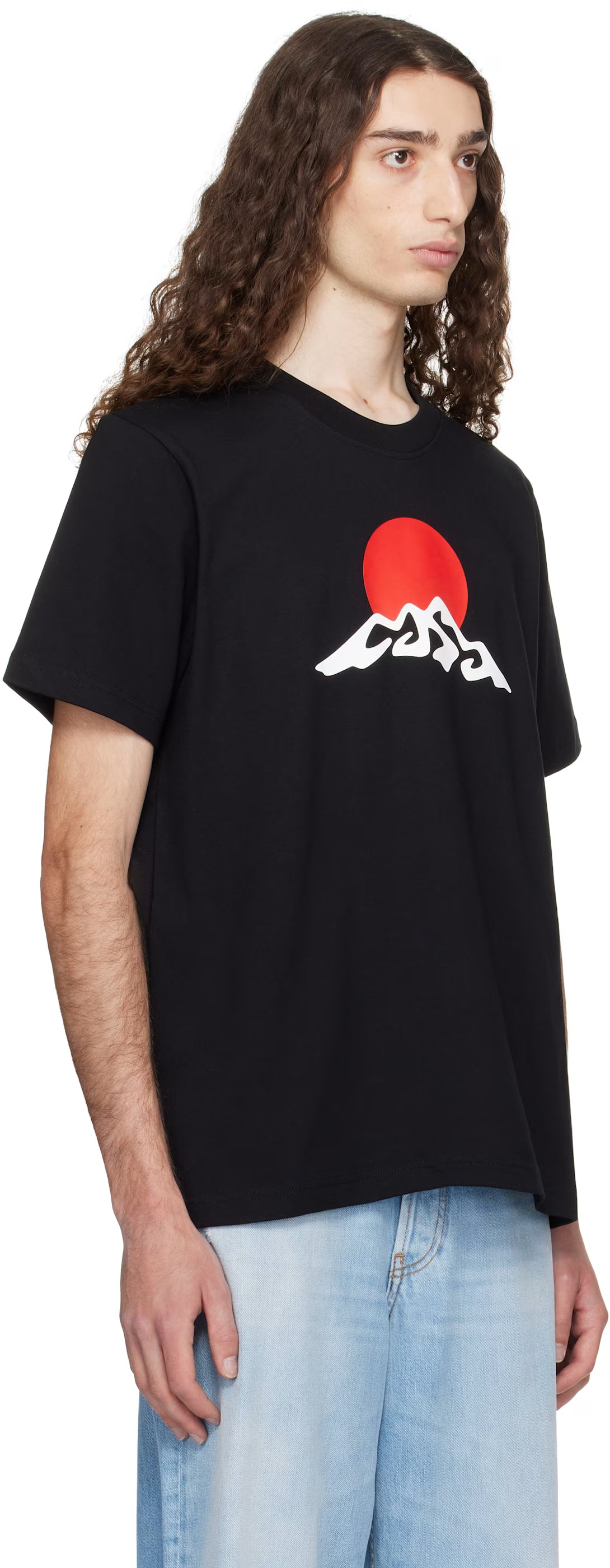 Black Montagne Snow Print T-shirt
