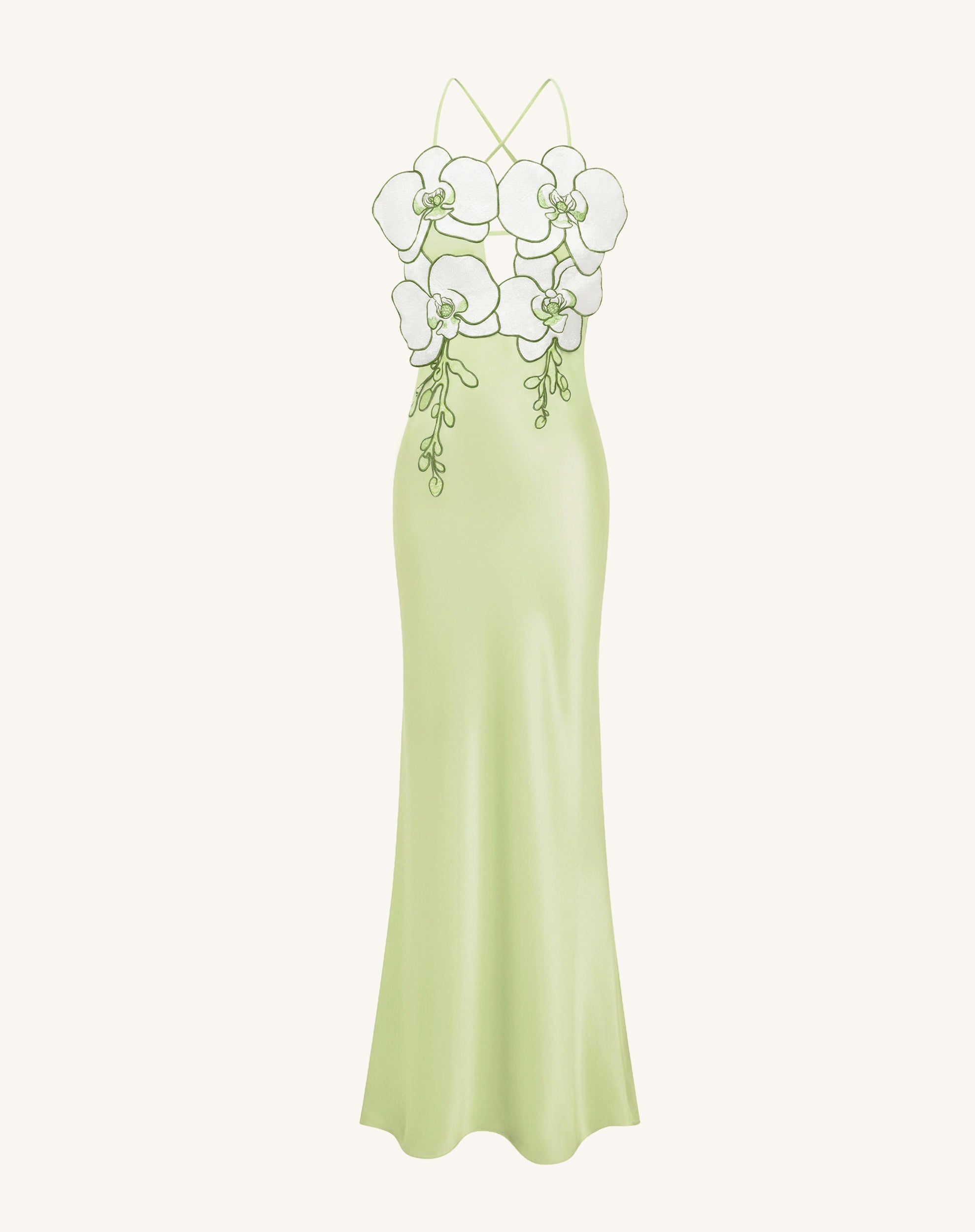 Orchid Embroidered Dress - Yellow