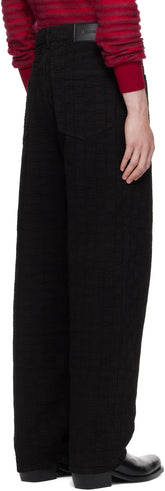 Ferragamo Black Monogram Five-Pocket Jeans