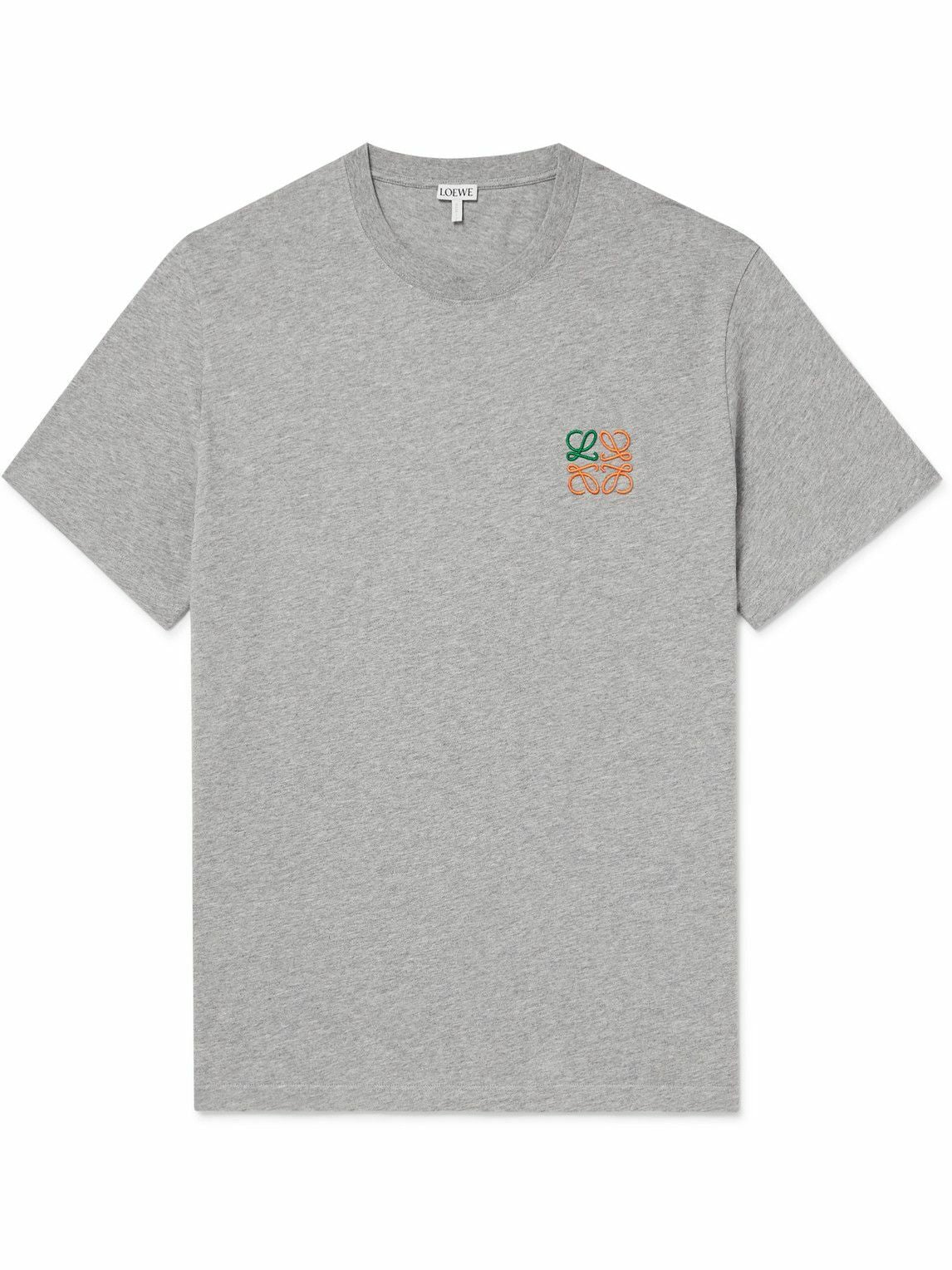 LOEWE - Slim-Fit Logo-Embroidered Cotton