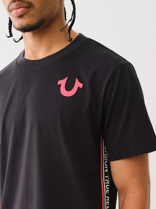 TRUE RELIGION CONTRAST TAPING TEE