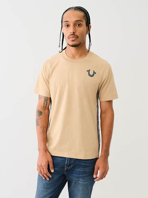 TRUE RELIGION CONTRAST TAPING TEE